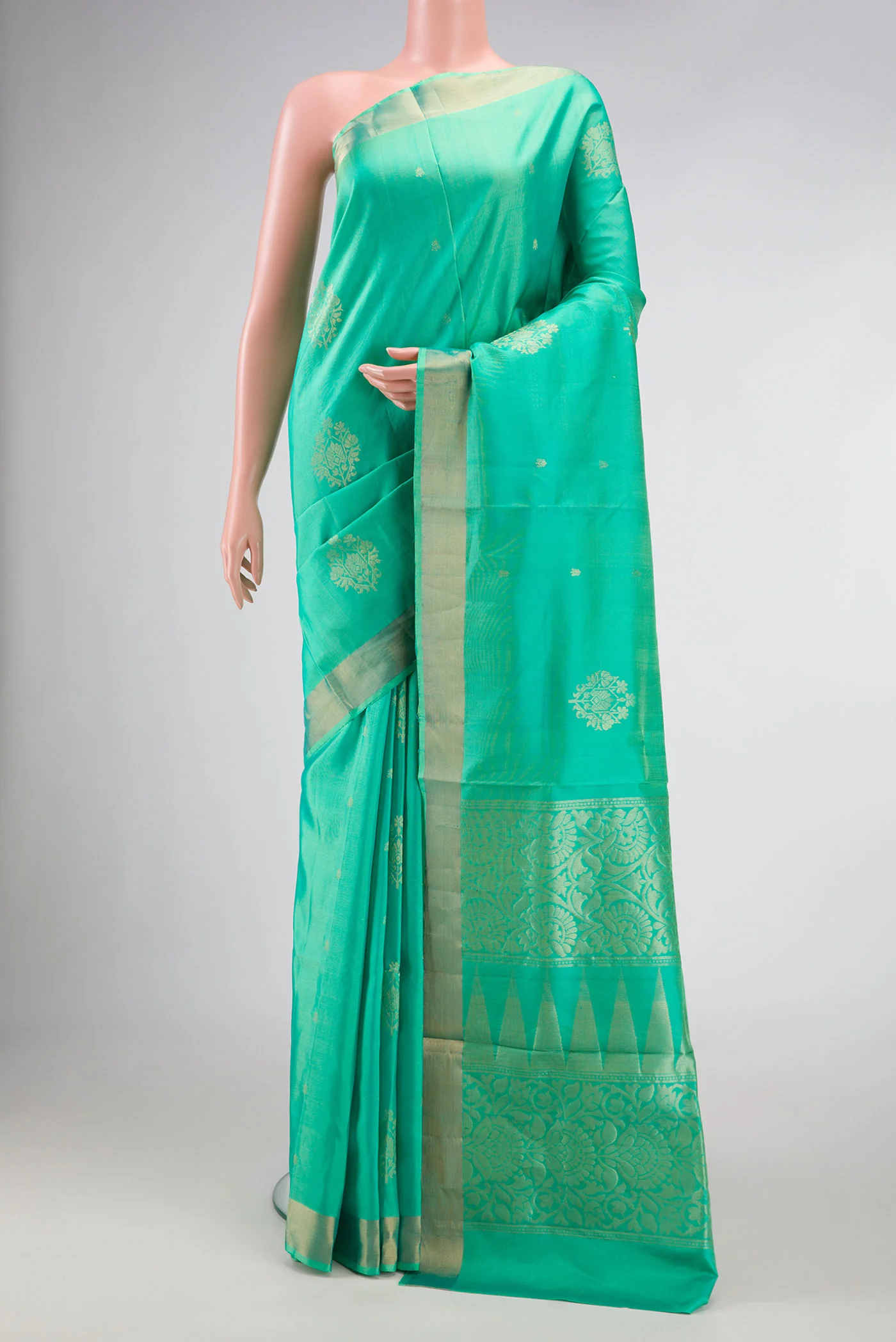 Sea Green Soft Silk Saree