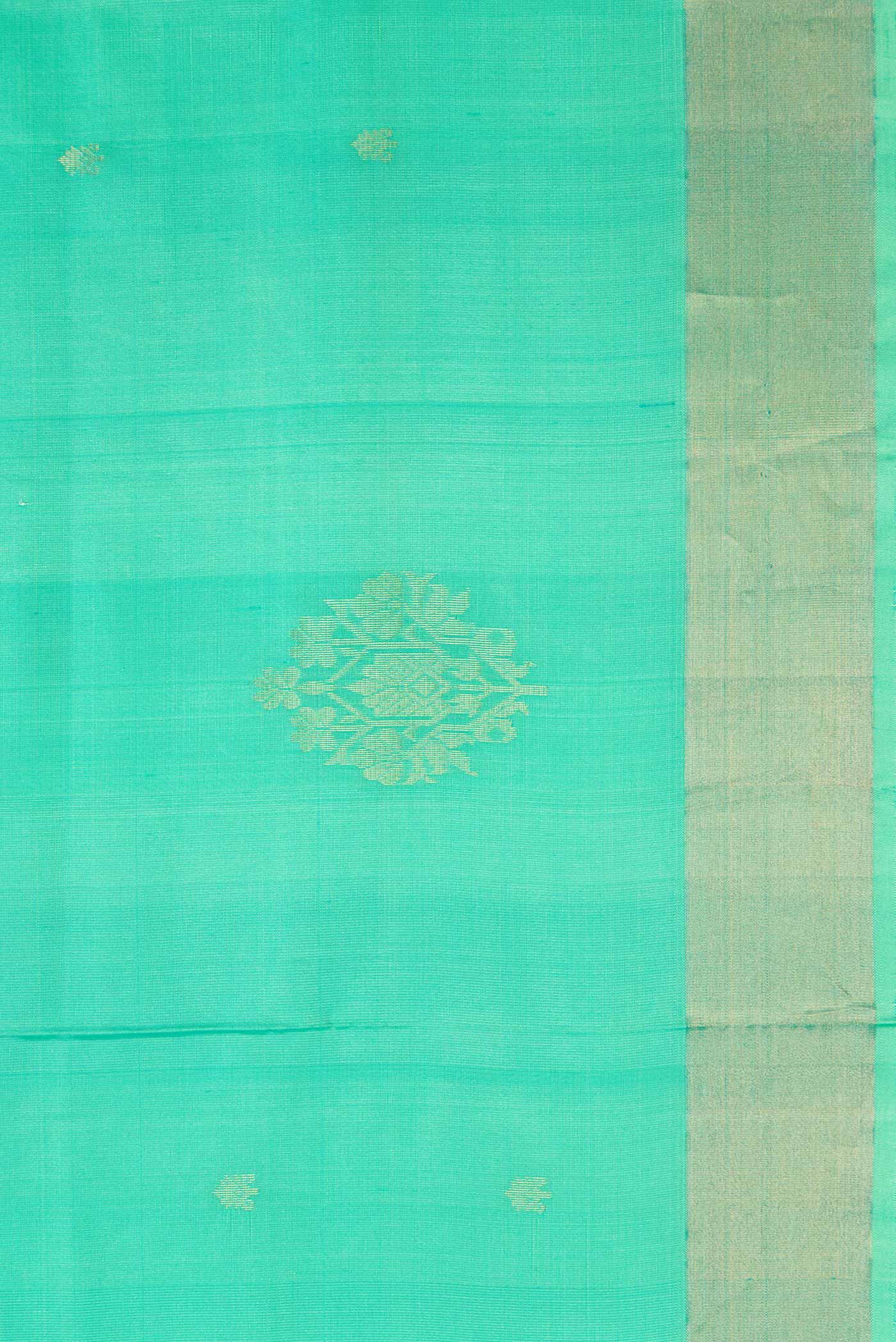 Sea Green Soft Silk Saree - Image 3