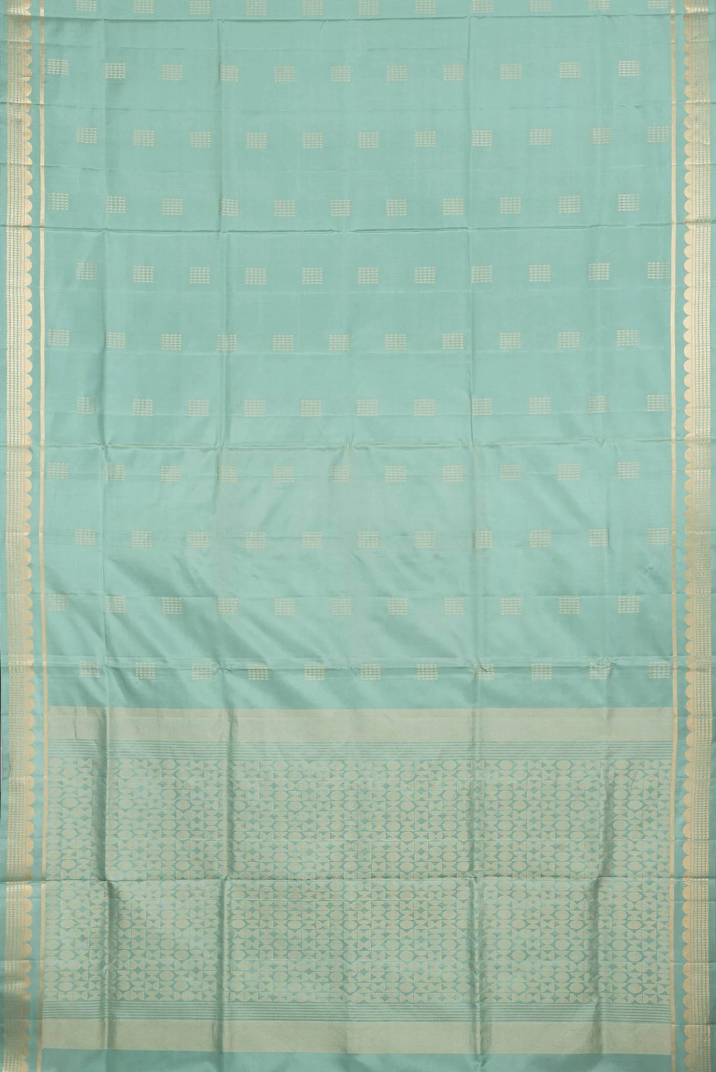 Blue Grey Soft Silk Saree - Image 6
