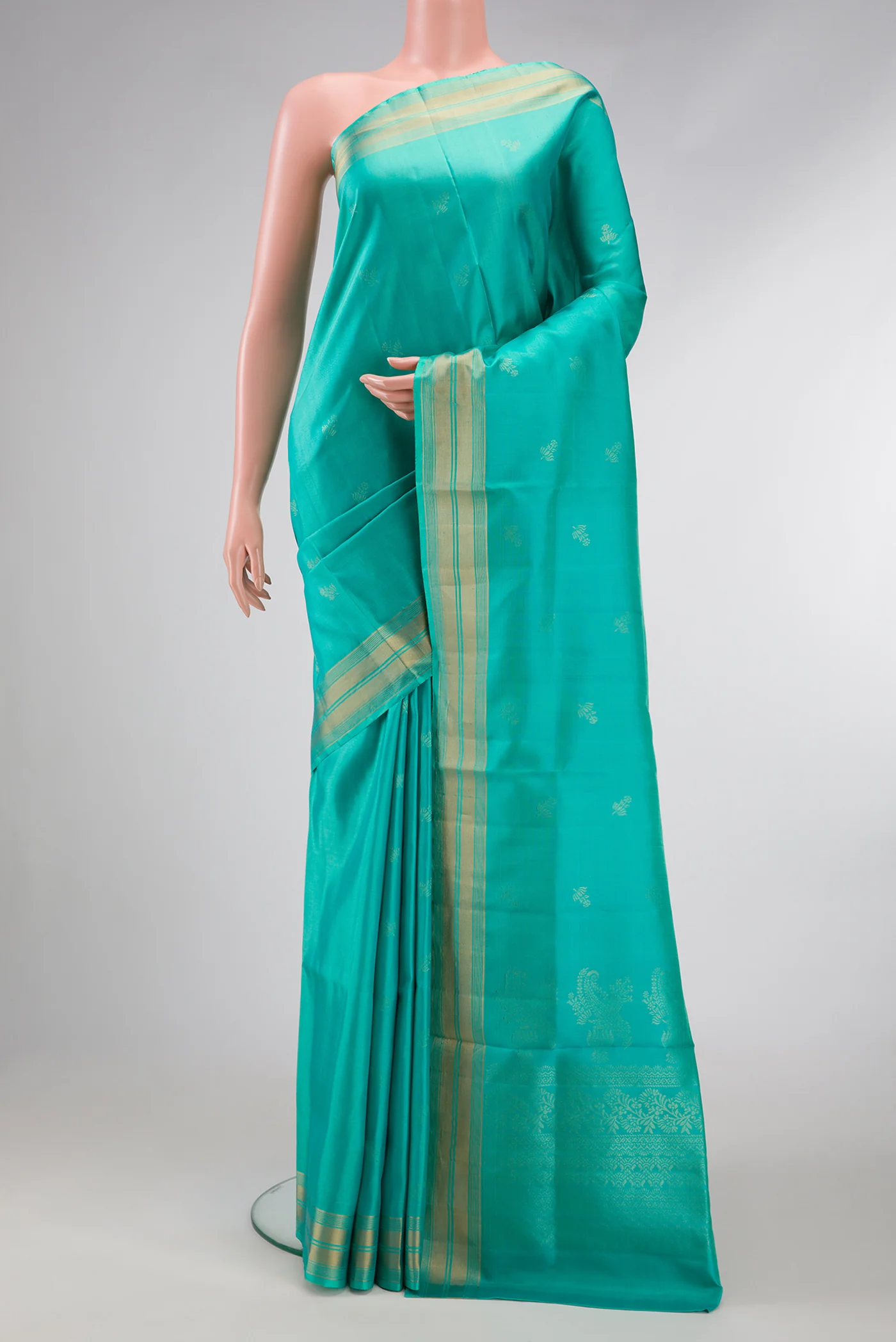 Turquoise Soft Silk Saree
