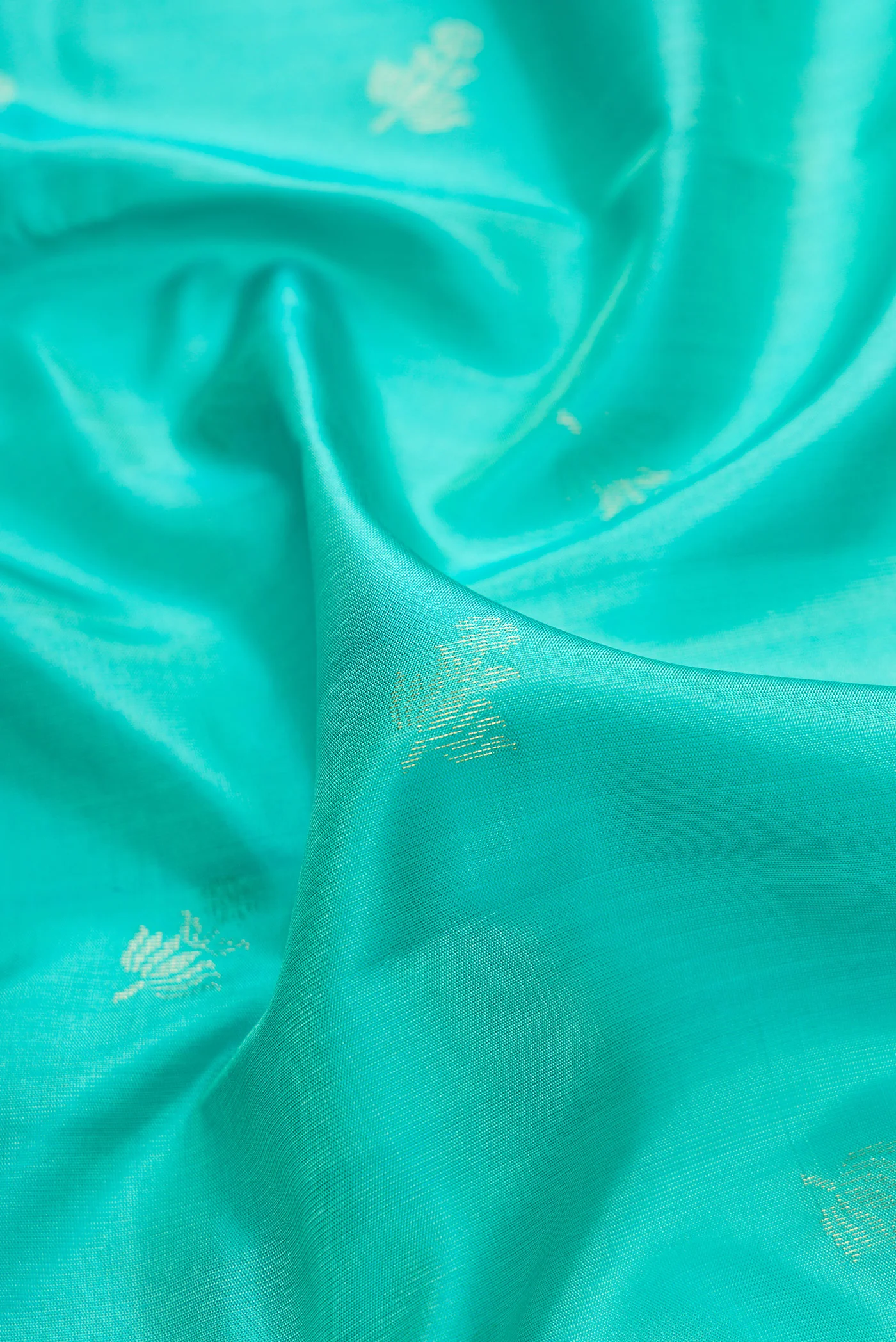 Turquoise Soft Silk Saree - Image 2