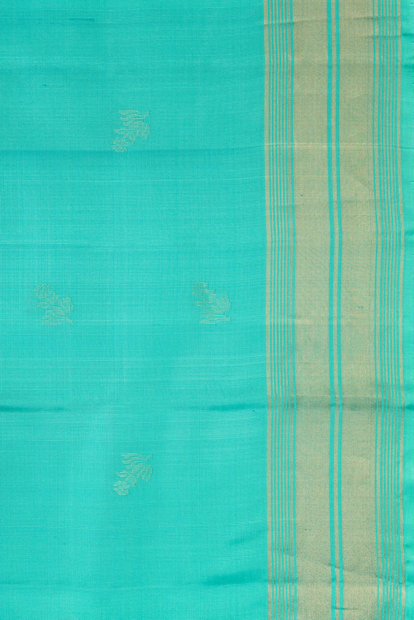 Turquoise Soft Silk Saree - Image 3