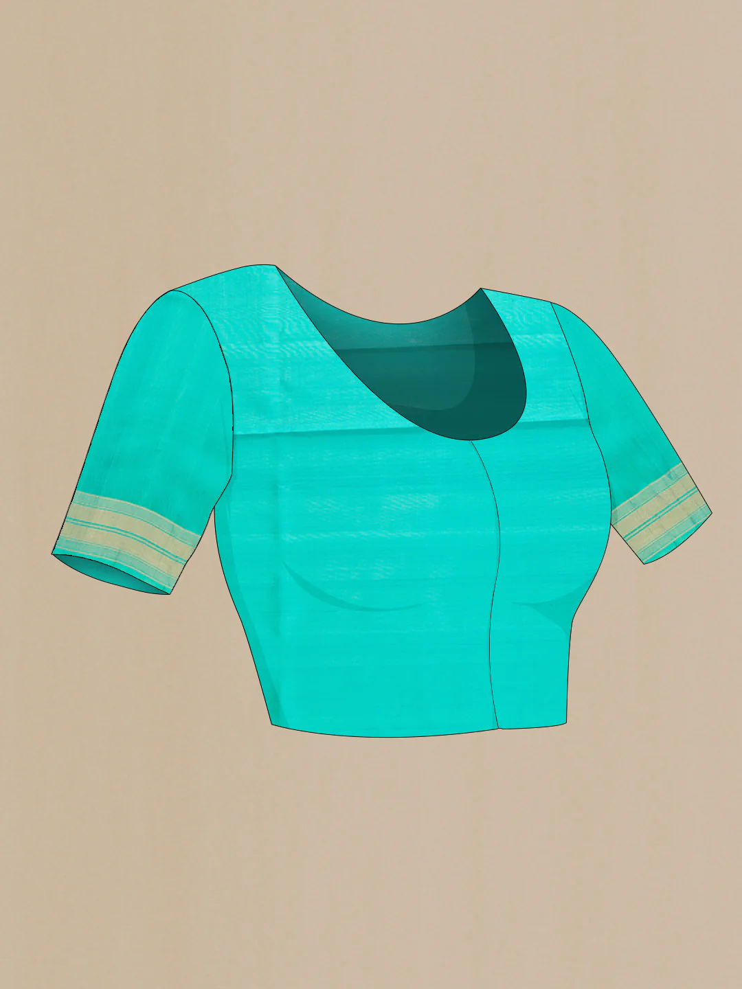 Turquoise Soft Silk Saree - Image 4