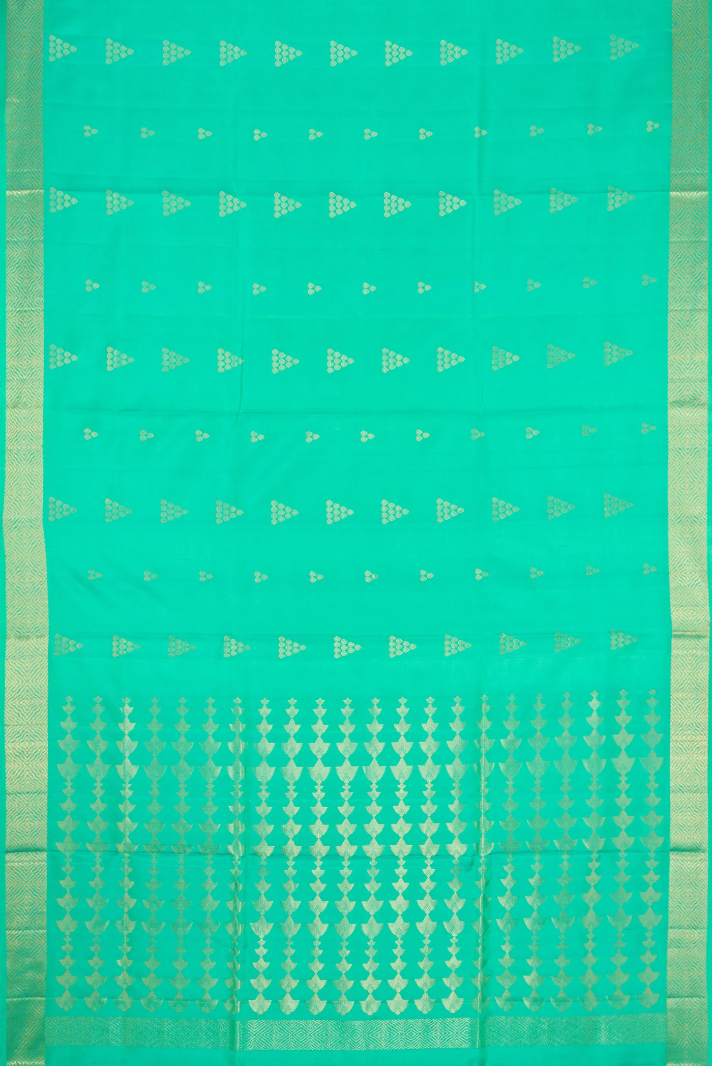 Sea Green Soft Silk Saree - Image 6
