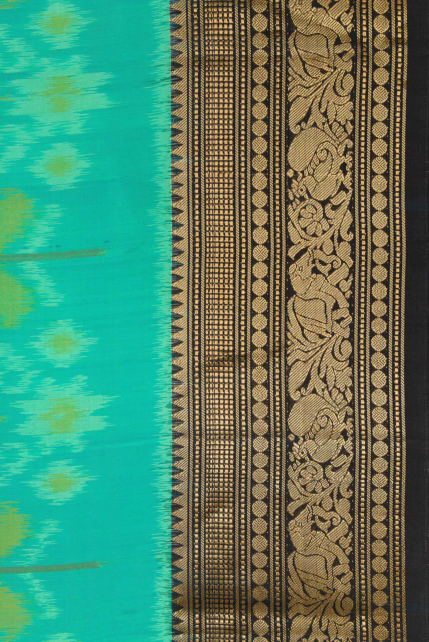 Turquoise Soft Silk Saree - Image 3