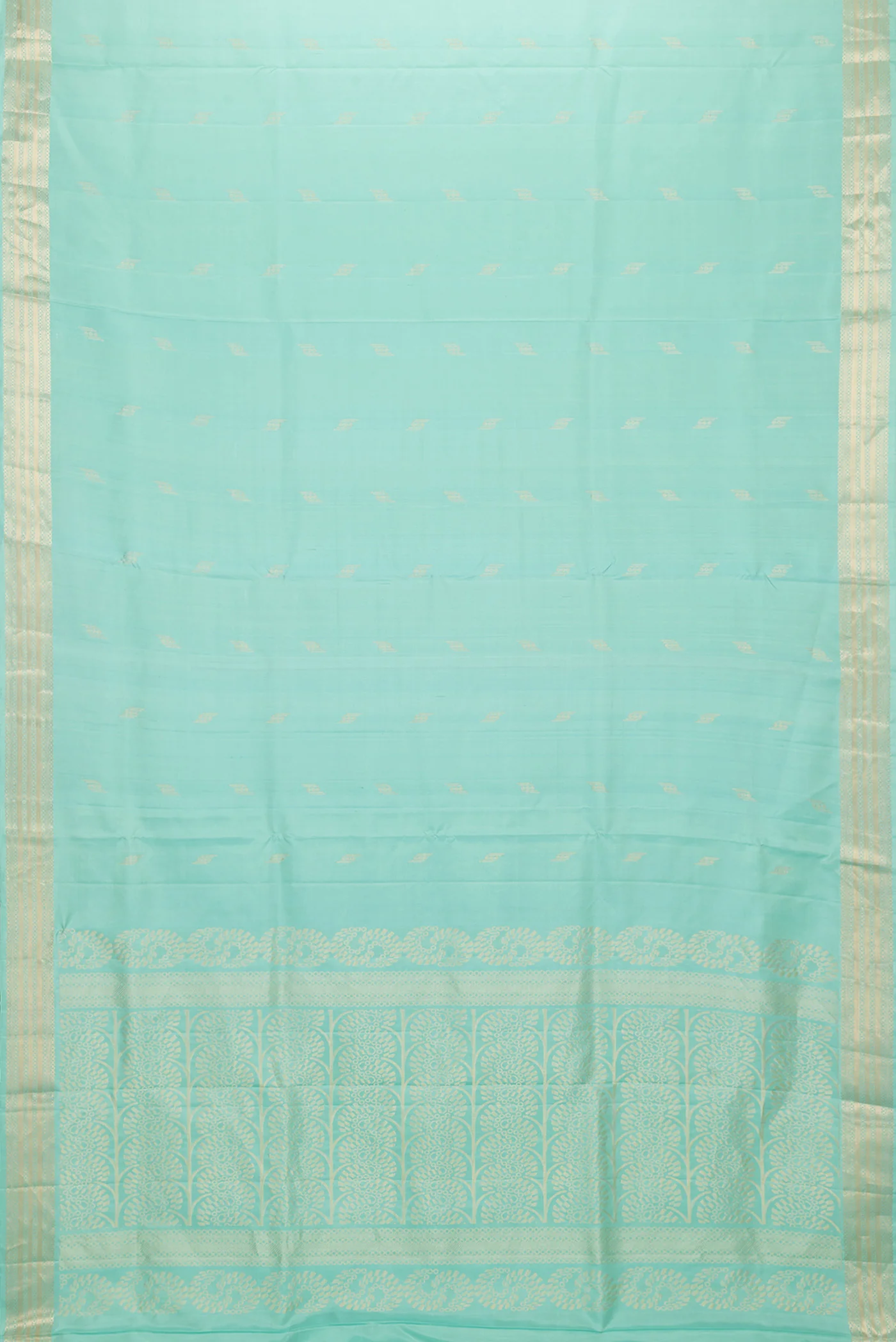 Sea Green Soft Silk Saree - Image 6