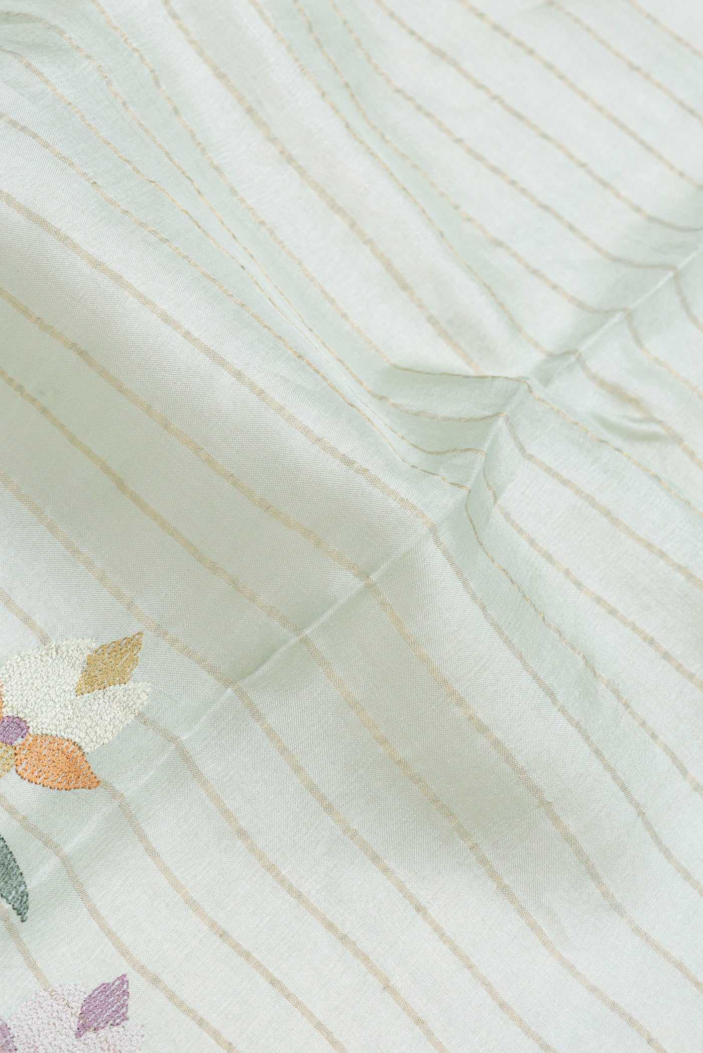 Light Blue Tussar Silk Saree - Image 2