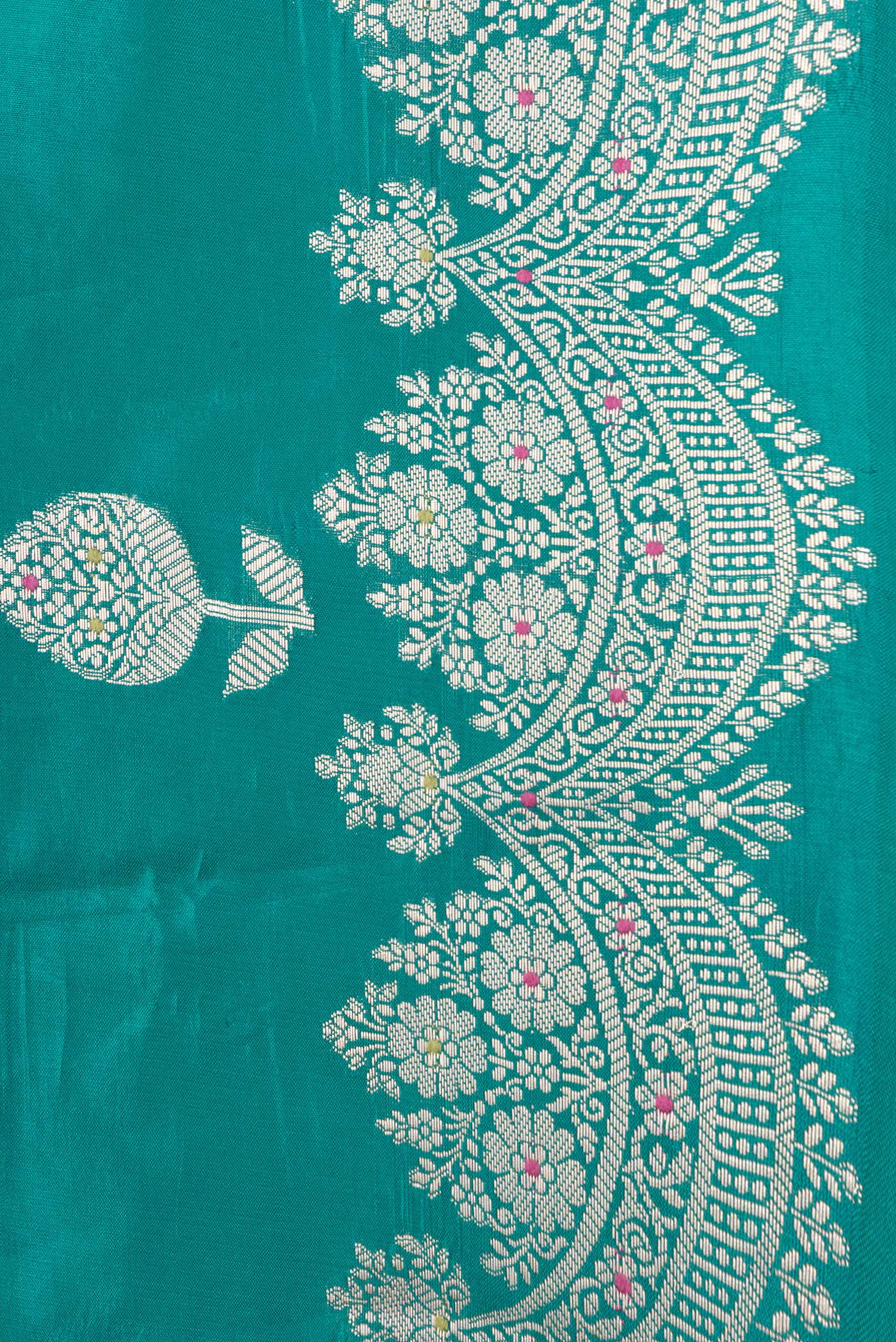 Sea Green Banarasi Raw Silk Saree - Image 3