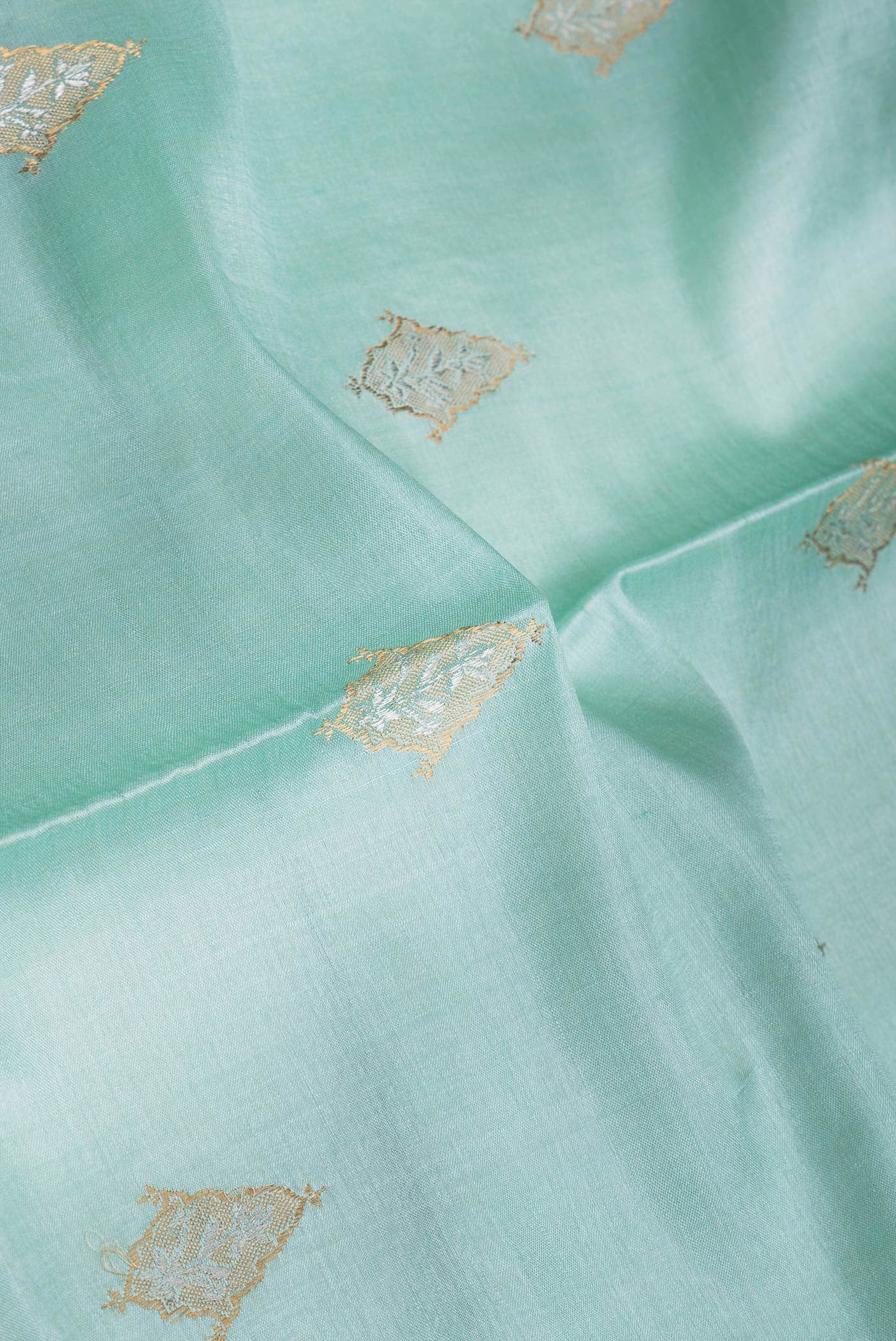 Sea Green Dual Tone Tussar Silk Saree - Image 2