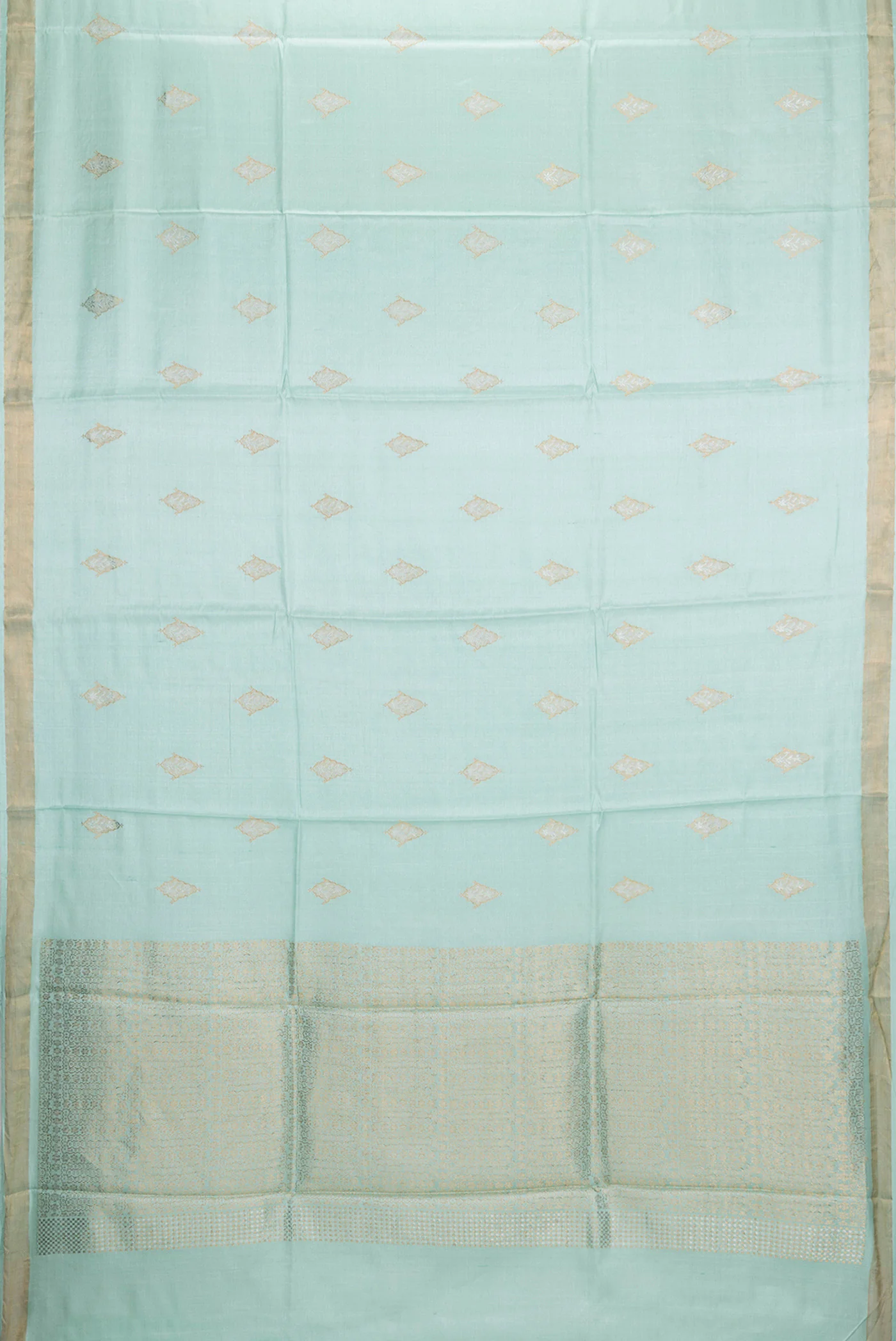 Sea Green Dual Tone Tussar Silk Saree - Image 6