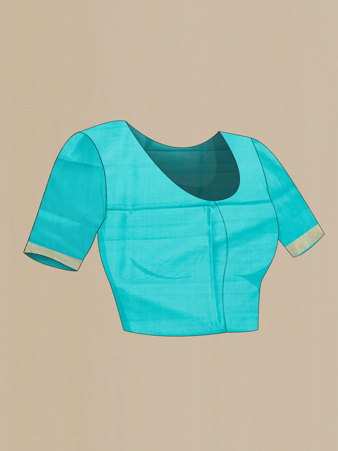 Sea Green Uppada Silk Saree - Image 5