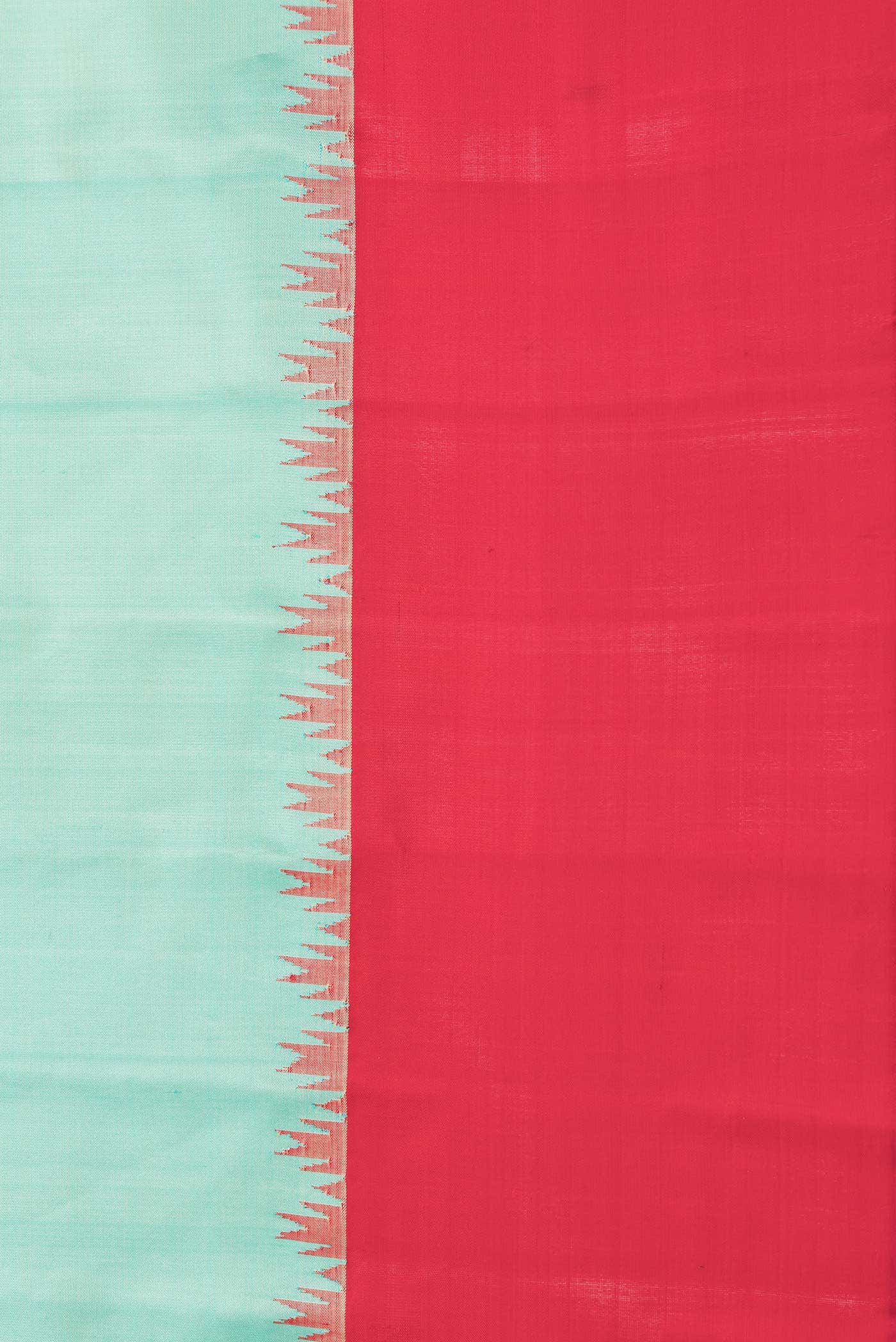 Sea Green Gadwal Silk Saree - Image 5