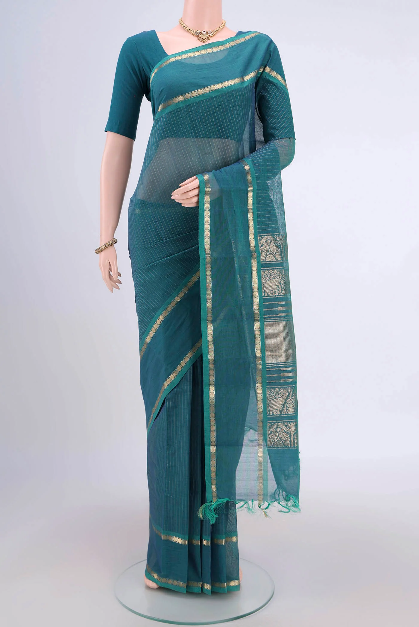 Blue Kanchi Cotton Saree