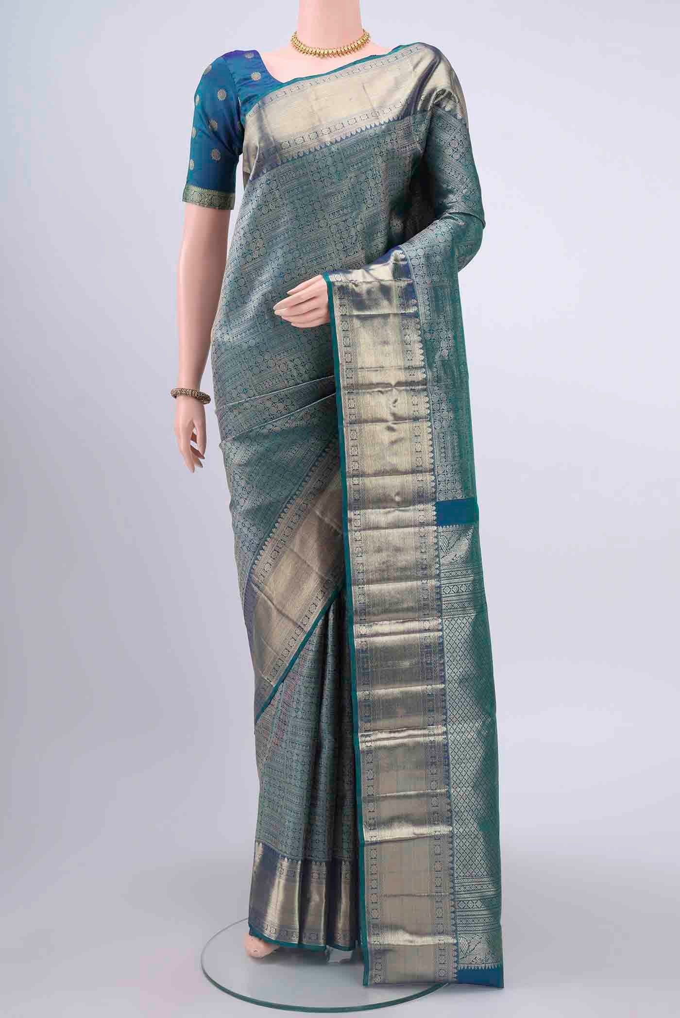 Blue Kanchipuram Saree