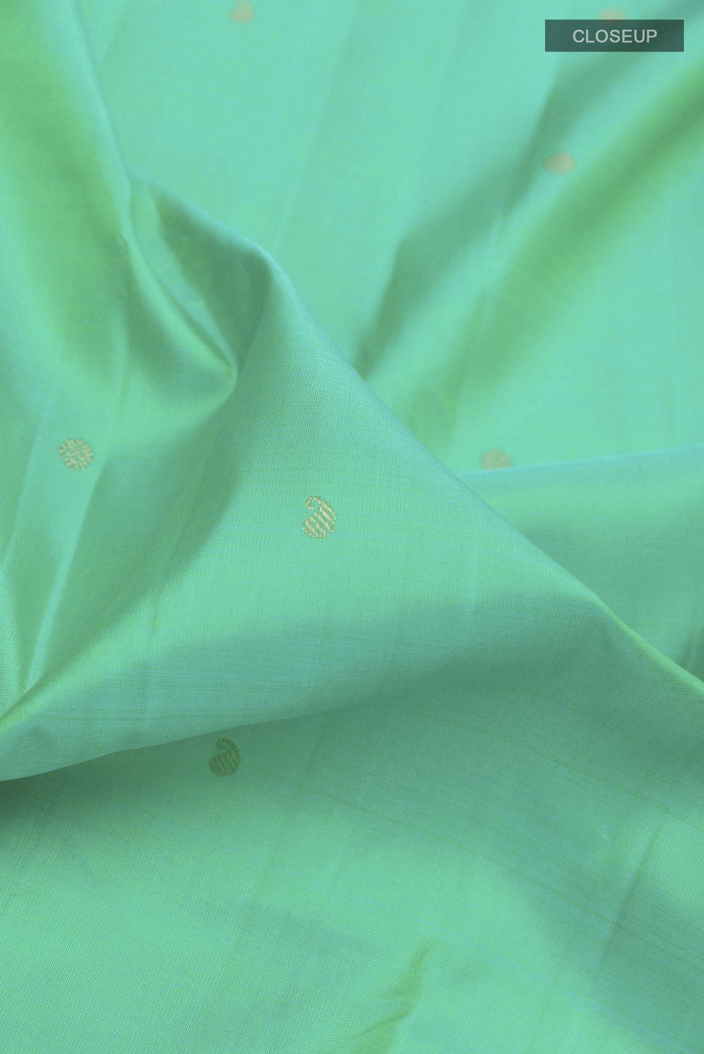 Sea Green Kanjivaram Silk Saree - Image 2