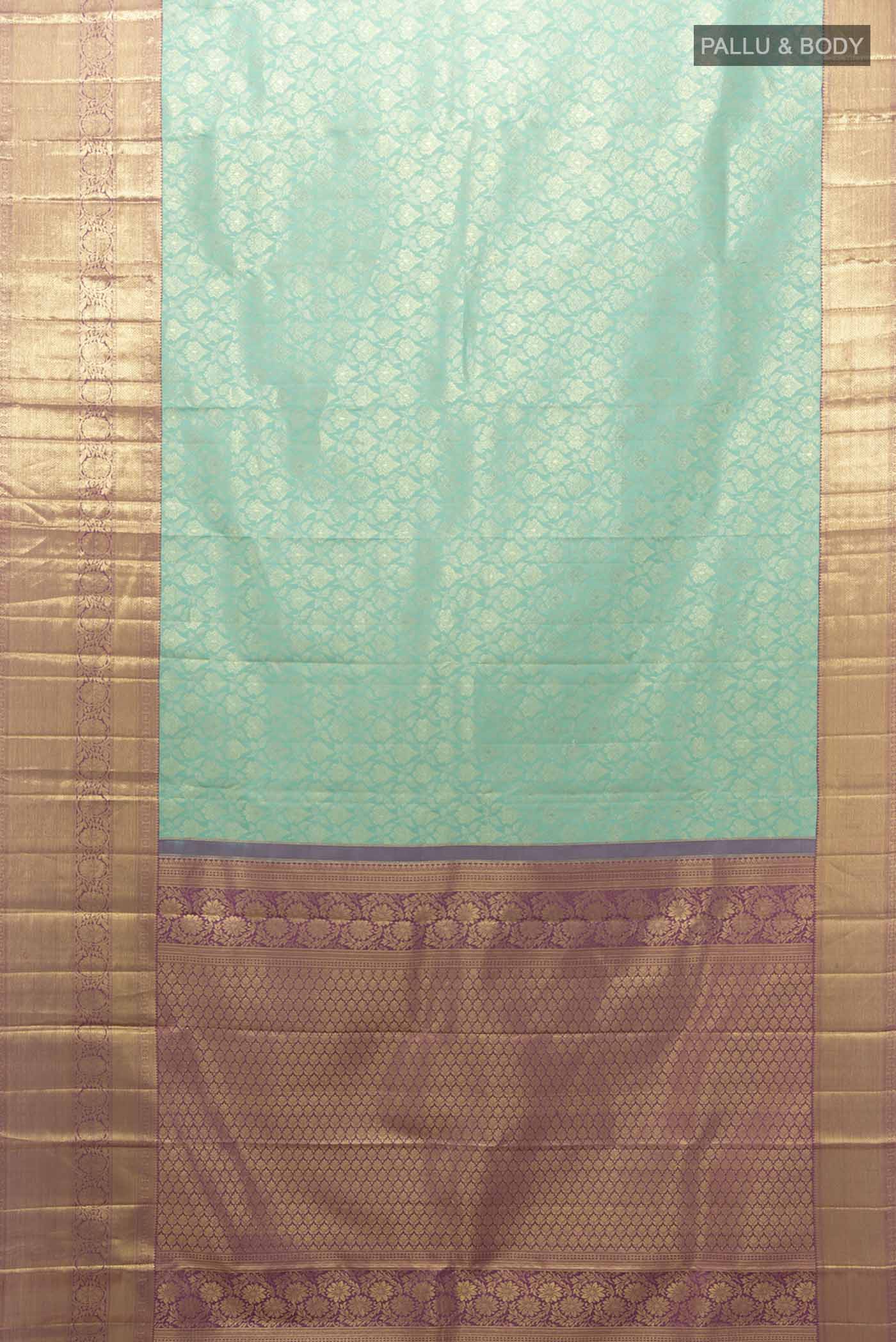 Sea Green Kanchipuram Silk Saree - Image 5