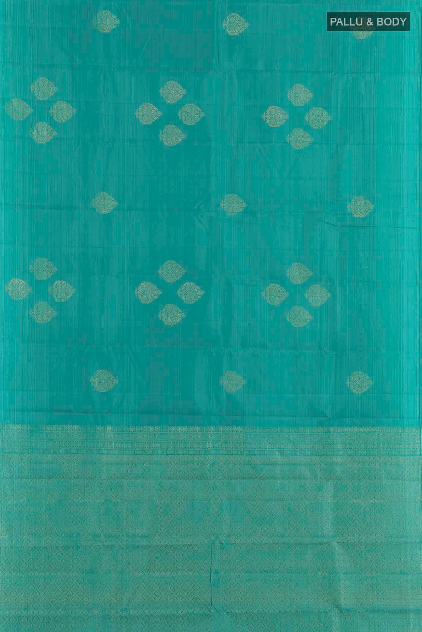 Sea Green Kanchipuram Silk Saree - Image 6