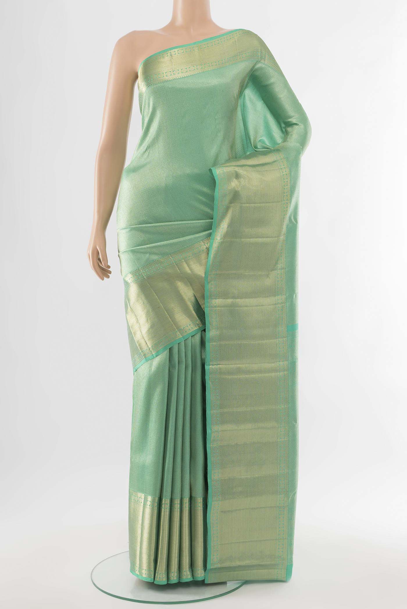 Sea Green Kanchipuram Silk Saree