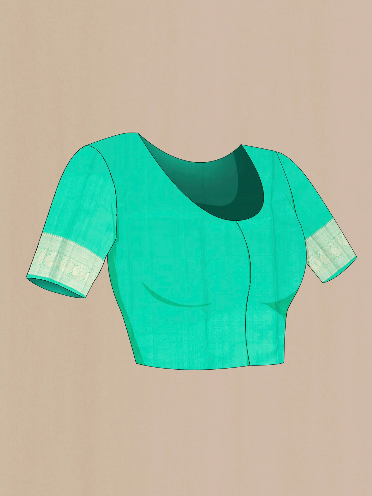 Turquoise Kanchipuram Silk Saree - Image 4