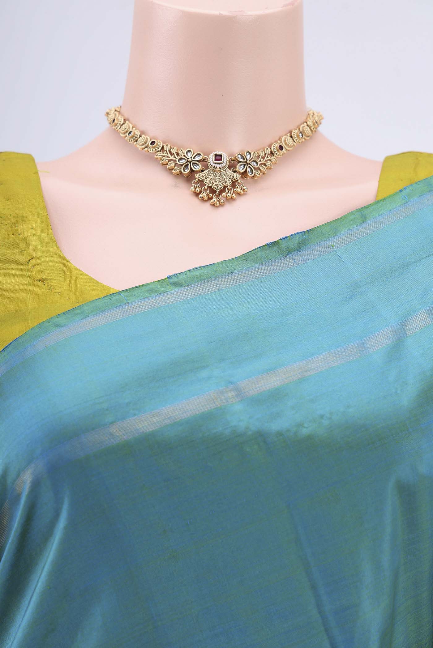 Blue Kanchipuram Silk Saree - Image 2