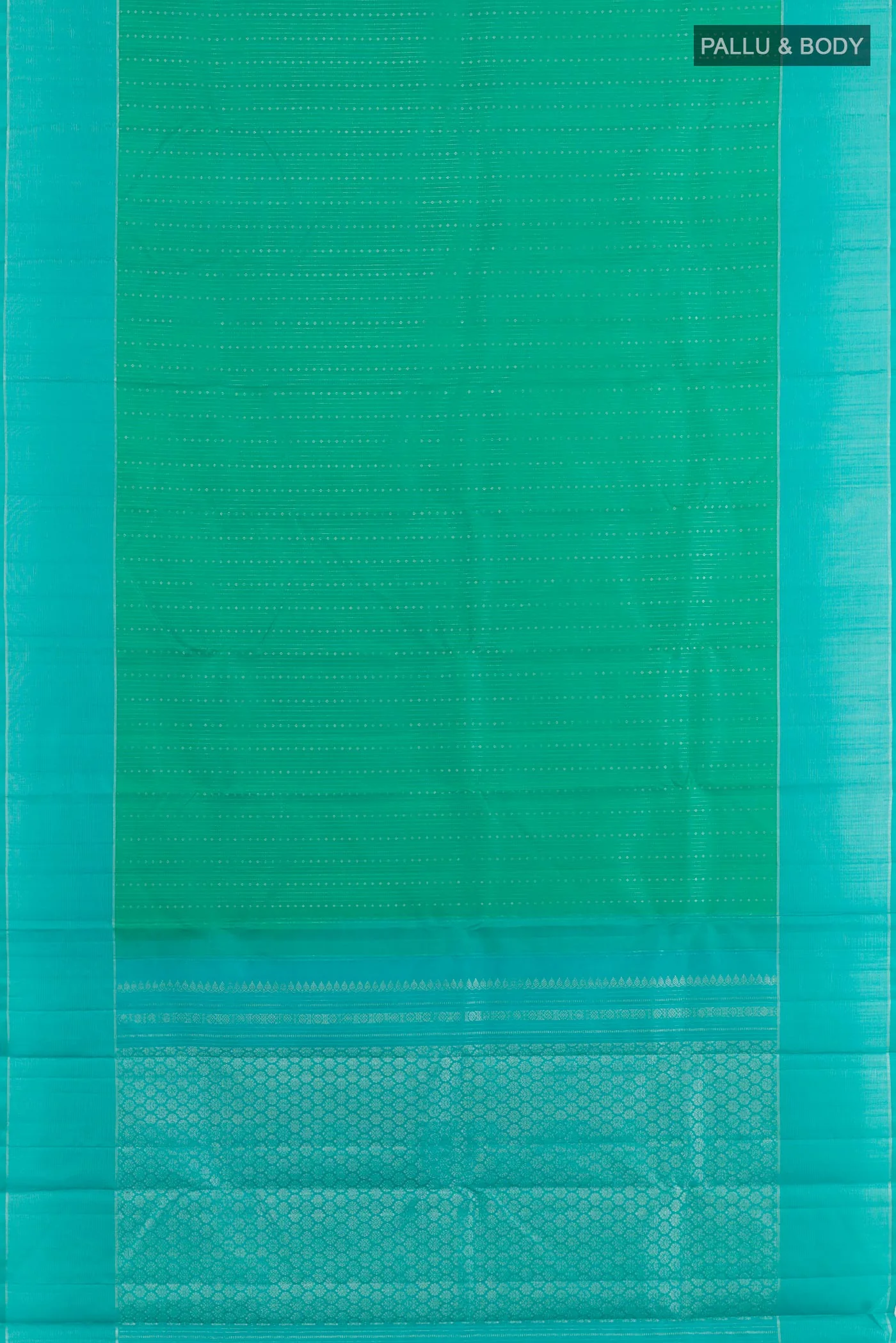 Sea Green Kanchipuram Silk Saree - Image 3
