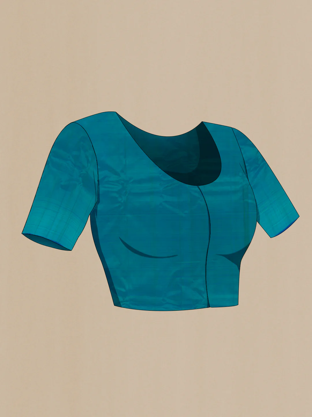 Turquoise Kanchipuram Silk Saree - Image 2