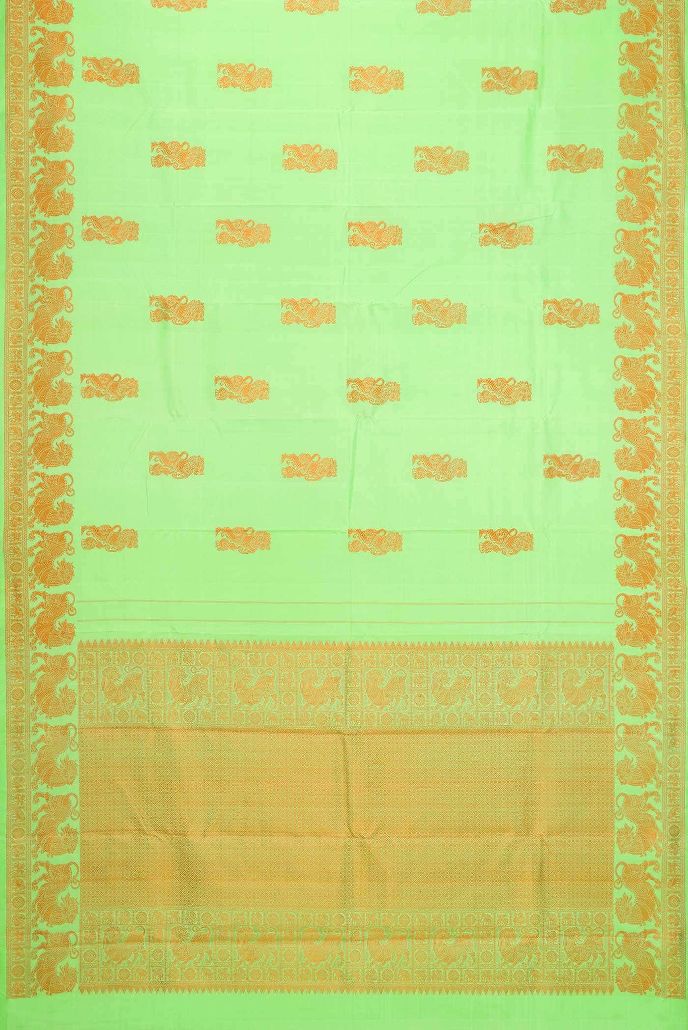 Sea Green Kanjivaram Silk Saree - Image 10