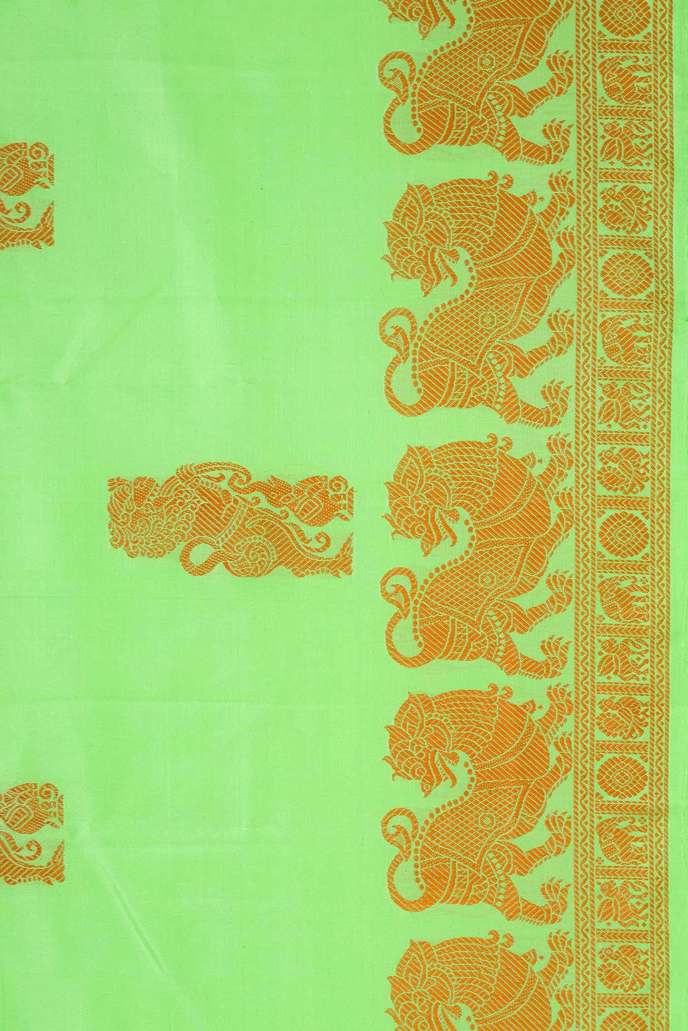 Sea Green Kanjivaram Silk Saree - Image 11