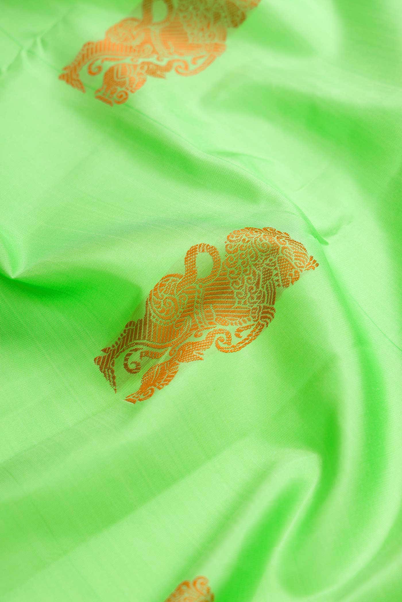Sea Green Kanjivaram Silk Saree - Image 3