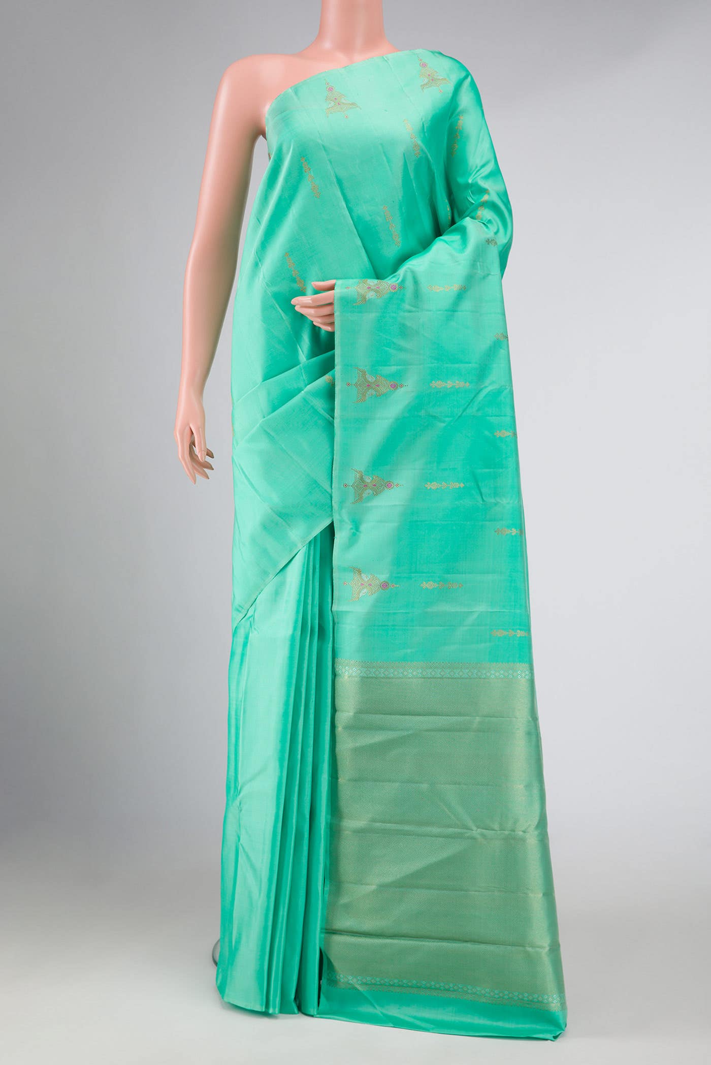Sea Green Kanjivaram Silk Saree
