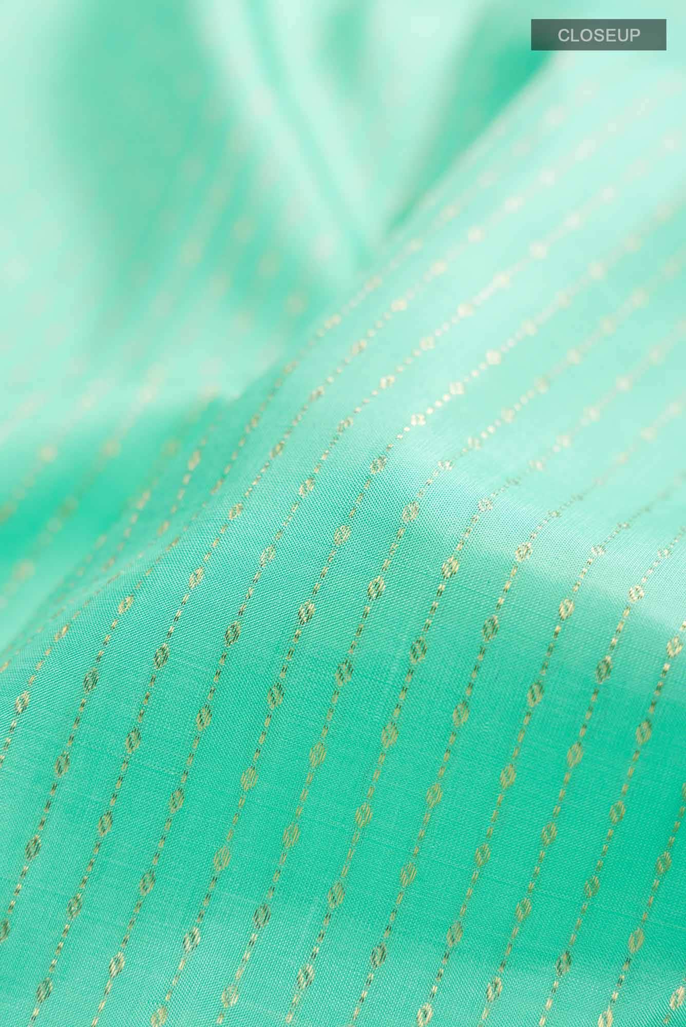 Sea Green Kanchipuram Silk Saree - Image 3