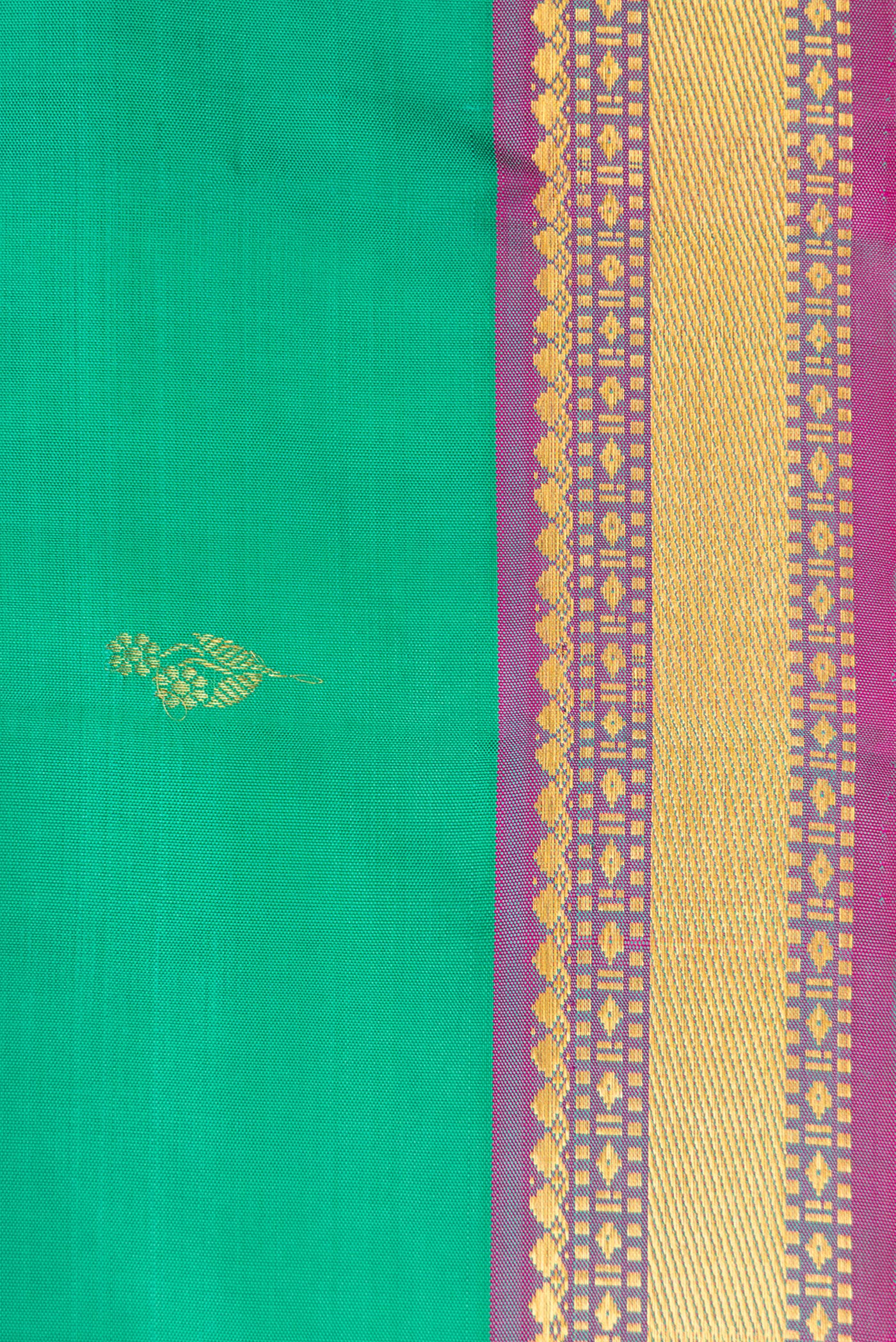 Sea Green Kanchipuram Silk Saree - Image 3