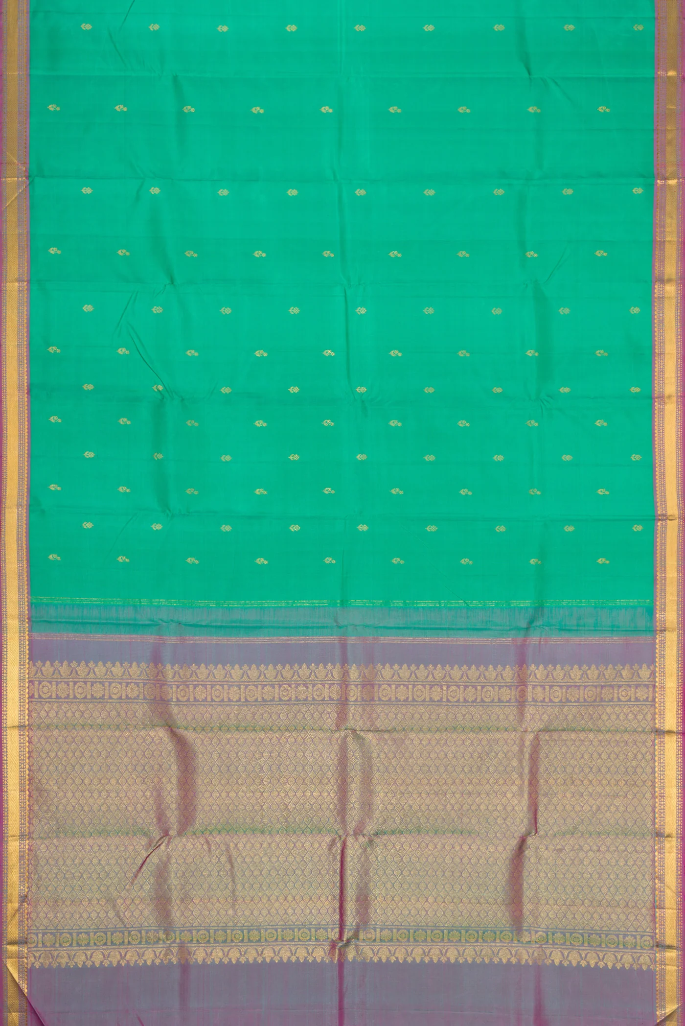 Sea Green Kanchipuram Silk Saree - Image 6