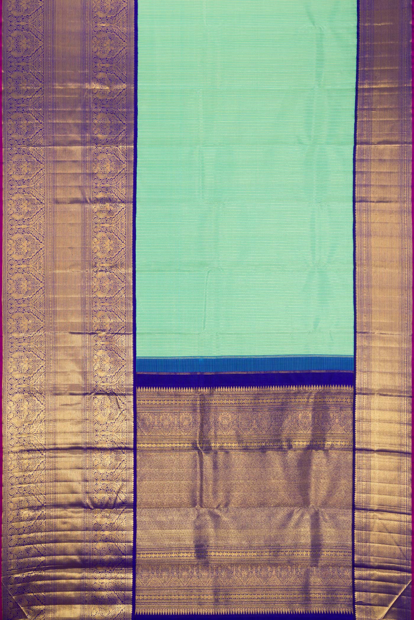 Sea Green Kanchipuram Silk Saree - Image 6