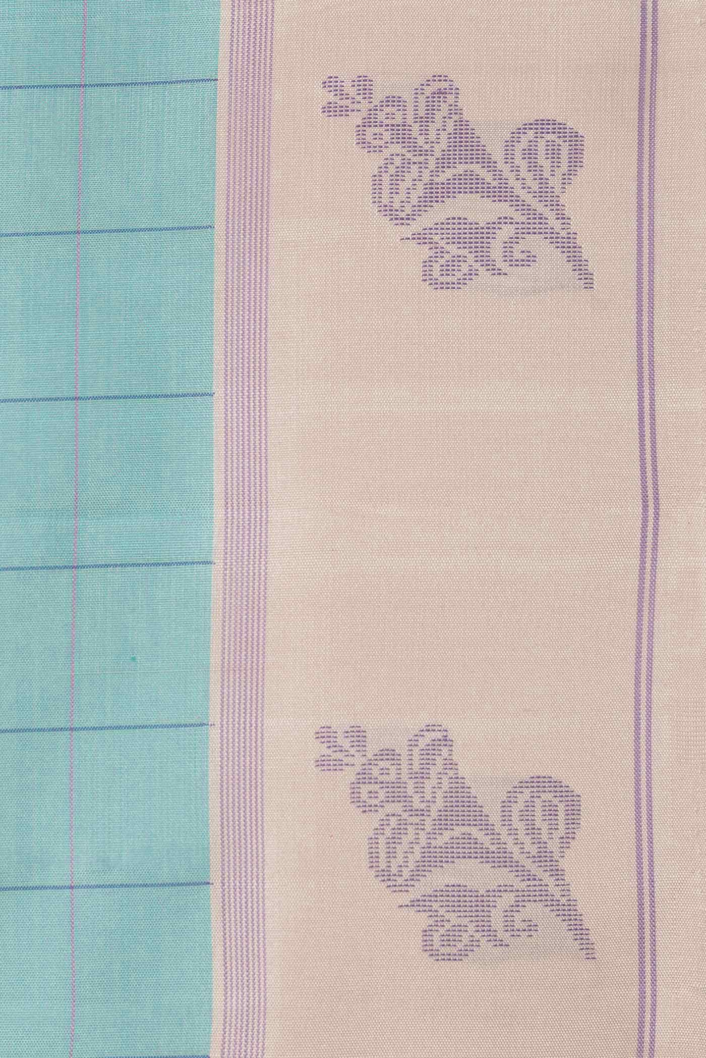 Sea Green Kanchipuram Silk Saree - Image 5