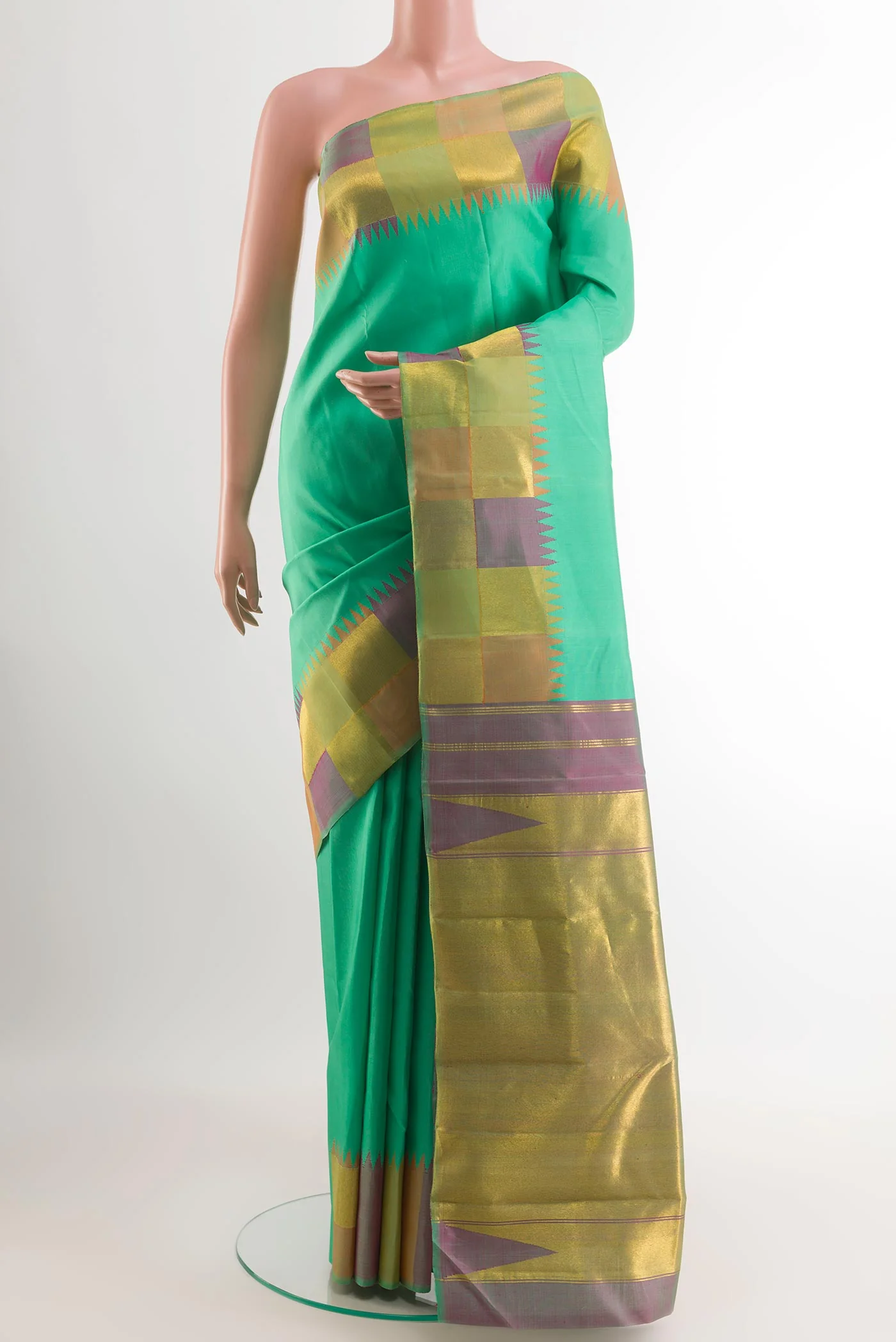 Sea Green Kanjivaram Silk Saree