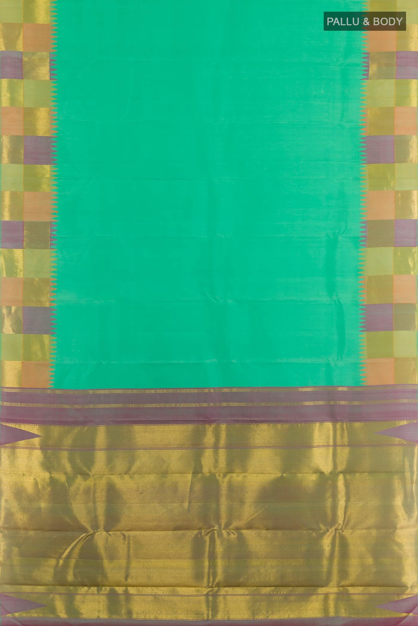 Sea Green Kanjivaram Silk Saree - Image 5