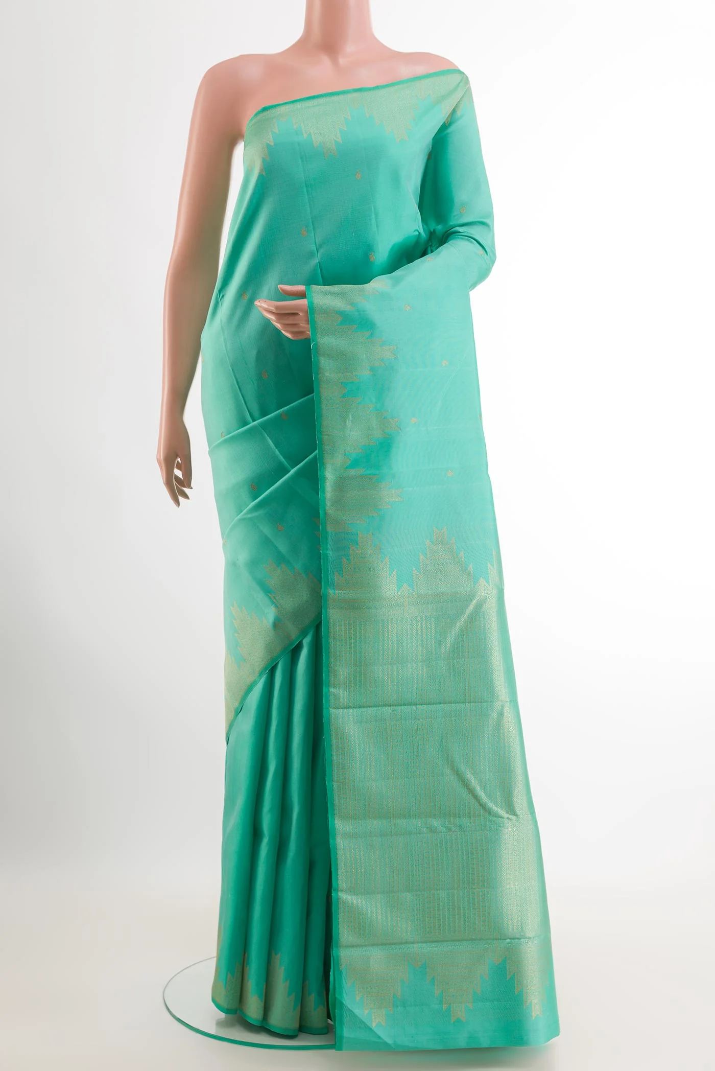 Turquoise Kanjivaram Silk Saree
