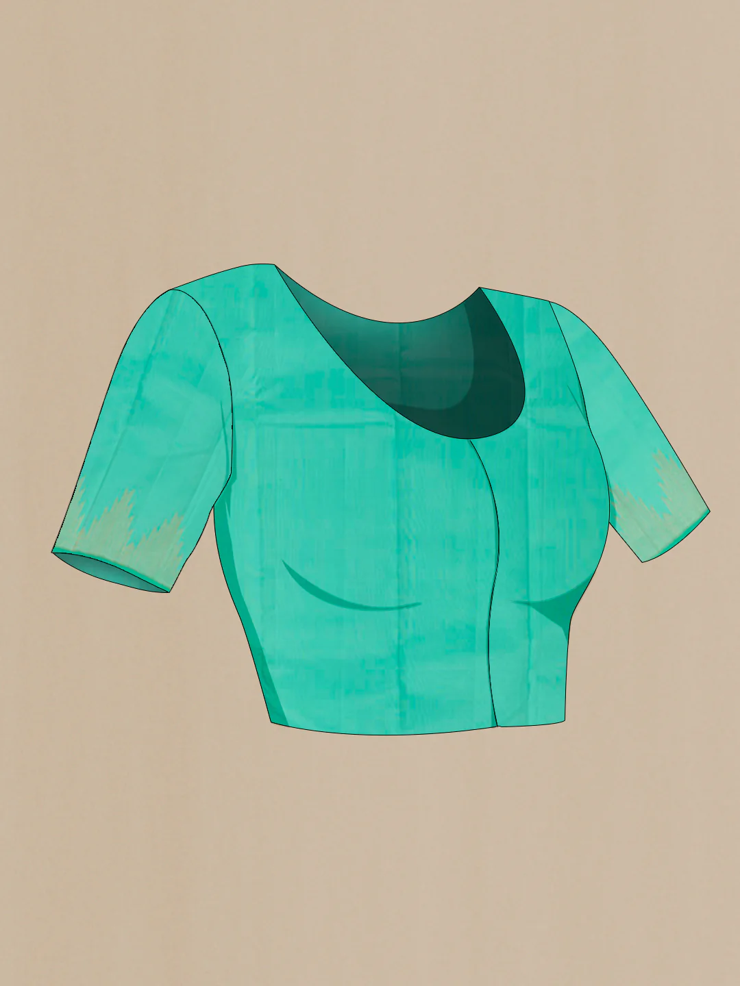 Turquoise Kanjivaram Silk Saree - Image 4
