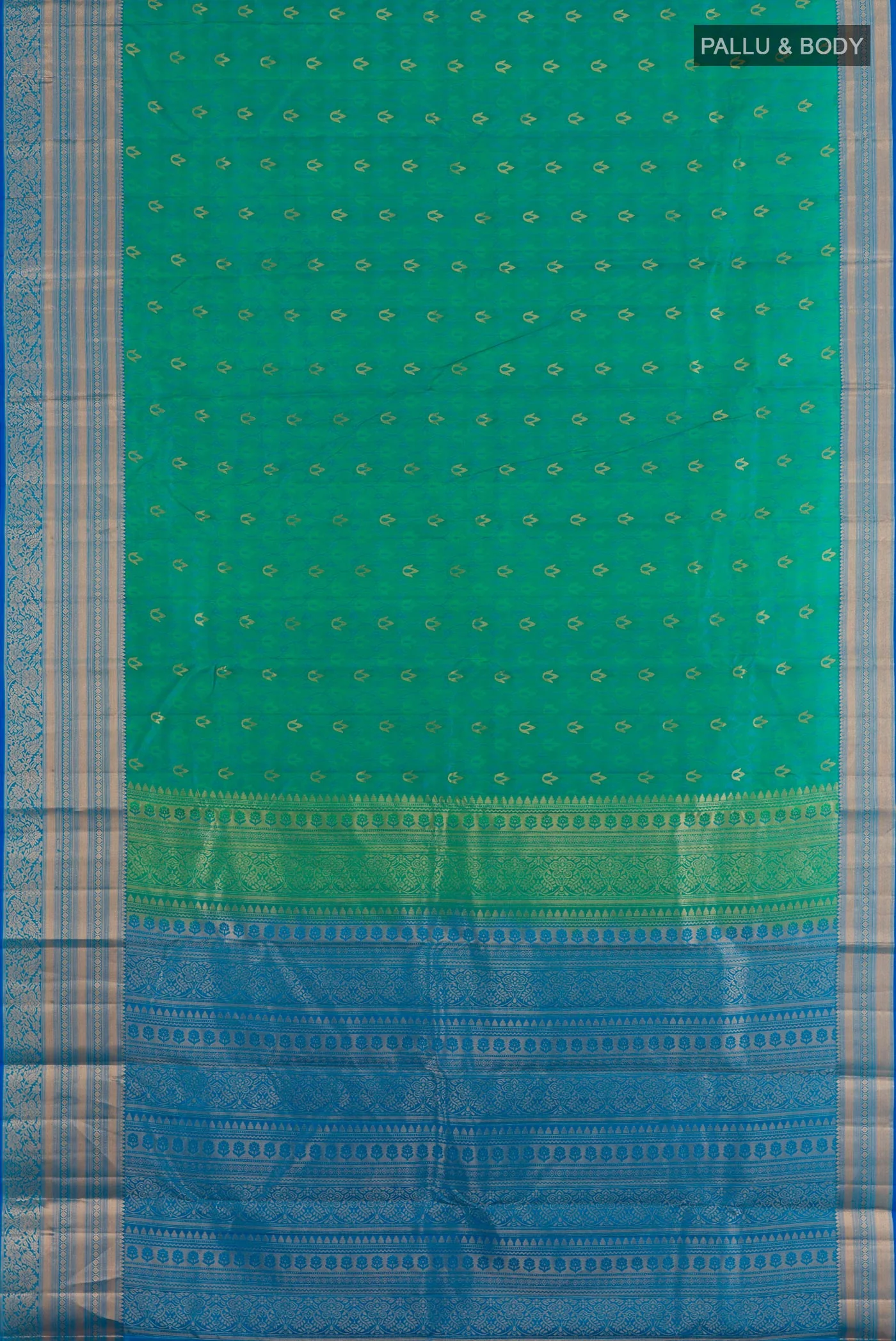 Sea Green Kanjivaram Silk Saree - Image 3
