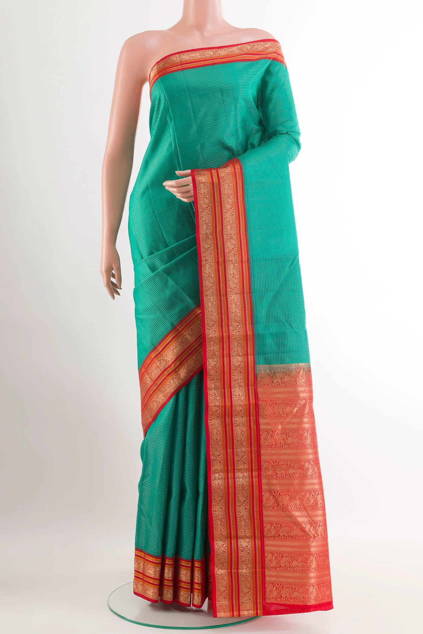 Sea Green Kanjivaram Silk Saree