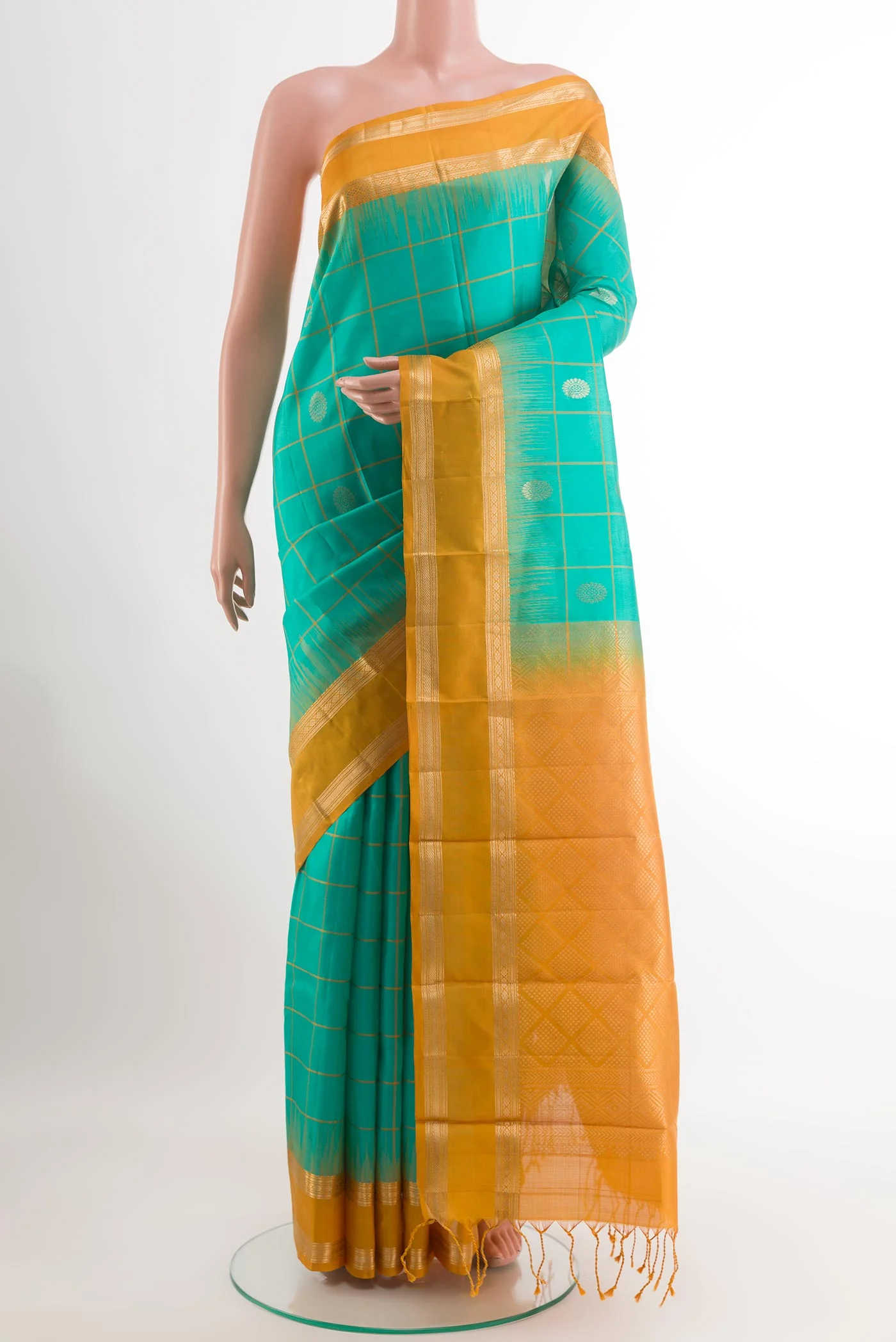 Sea Green Soft Silk Saree
