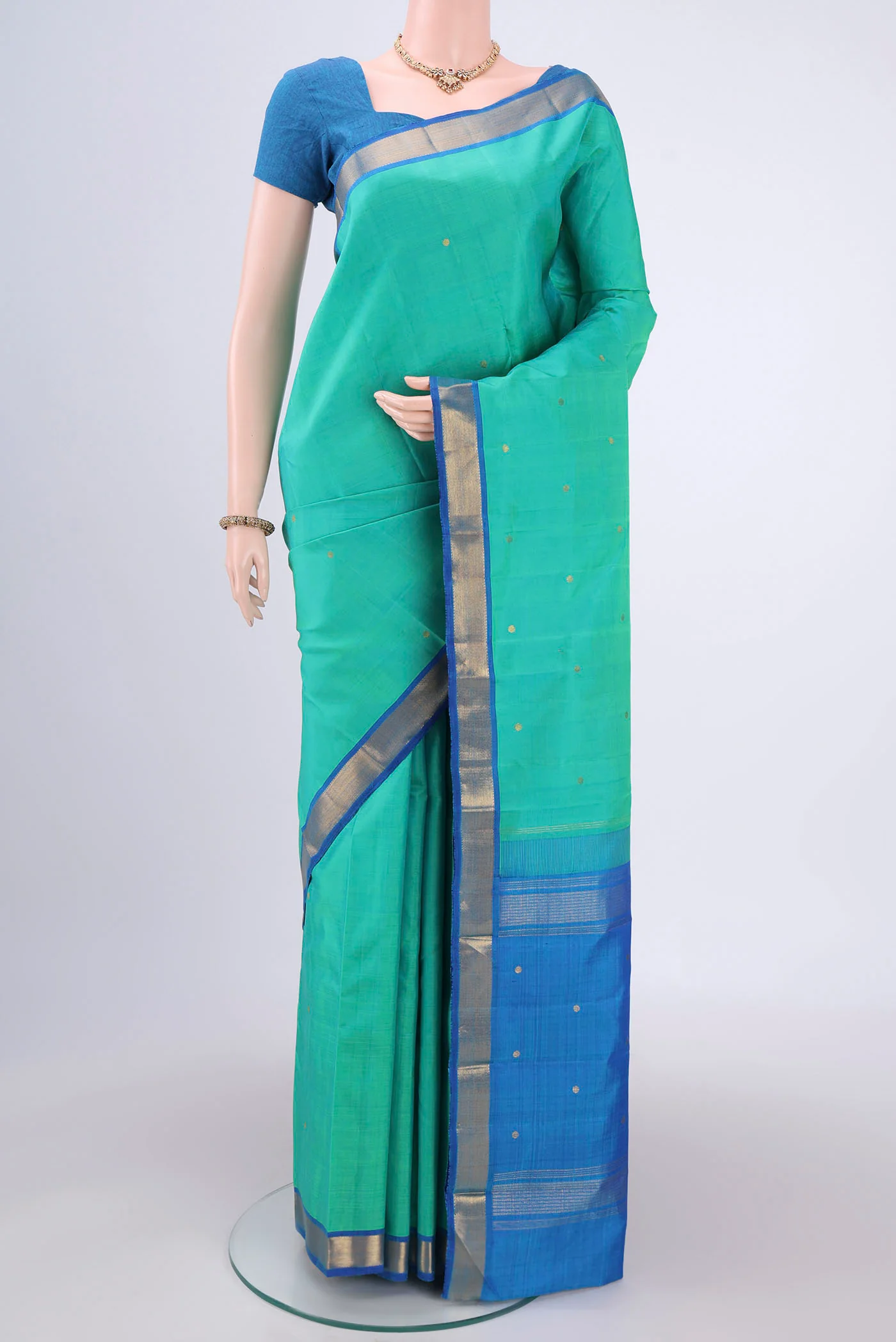 Sea Green Kanjivaram Silk Saree