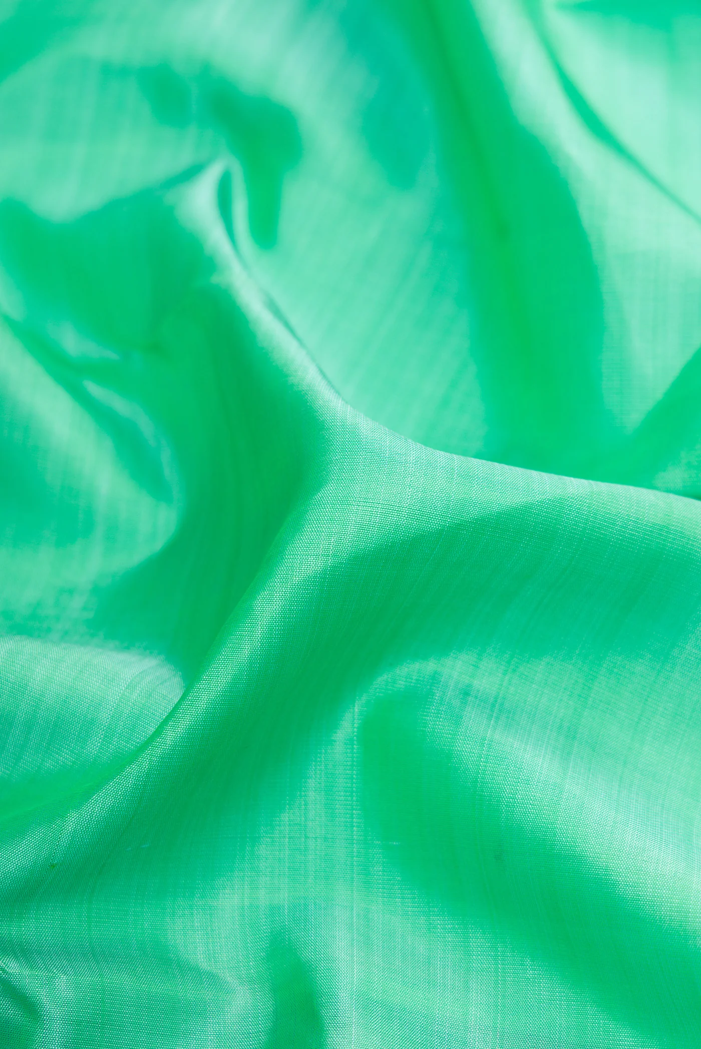 Pure Silk Pure Zari Sea Green Kanjivaram Saree - Image 2