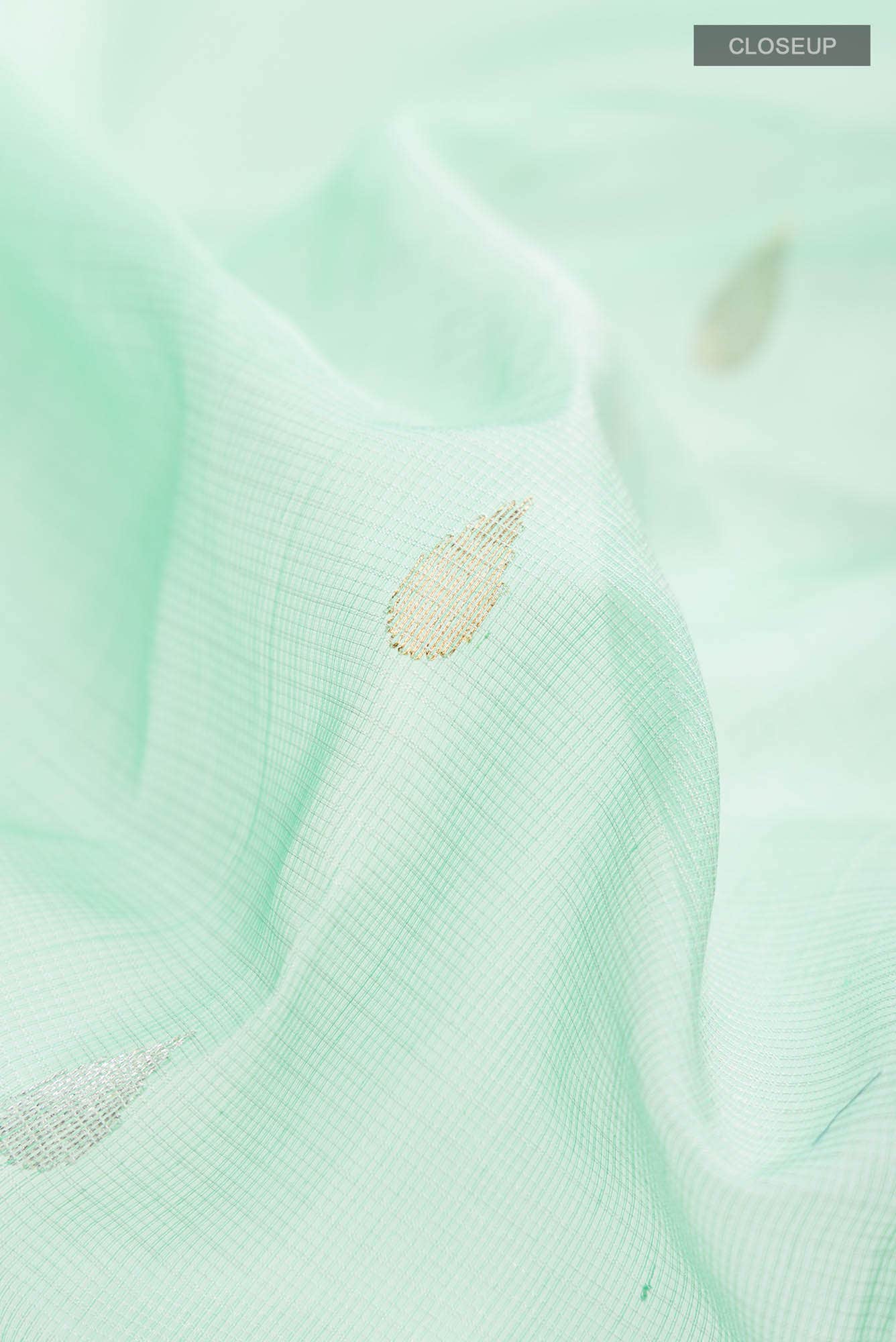 Sea Green Kota Silk Saree - Image 2