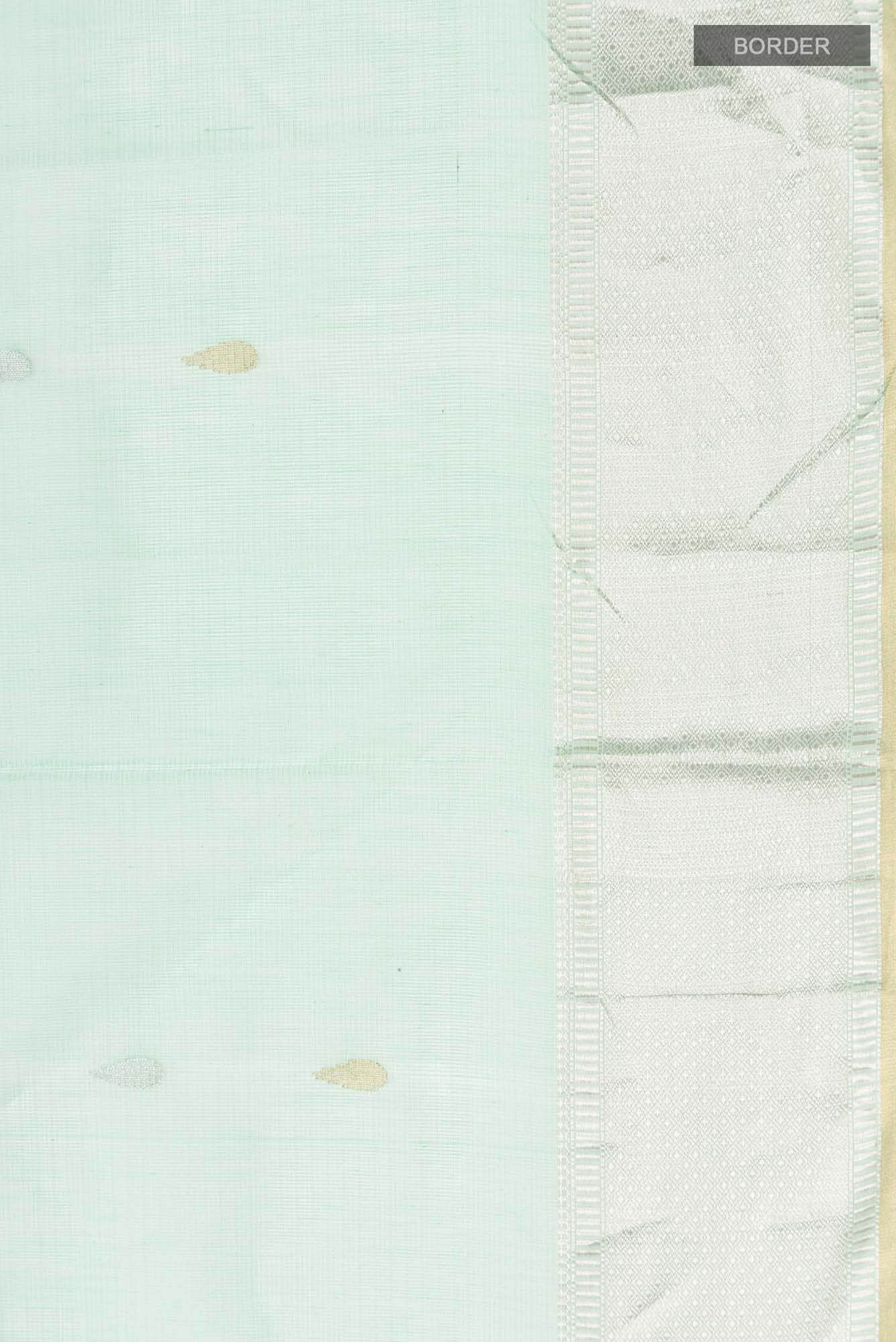 Sea Green Kota Silk Saree - Image 4