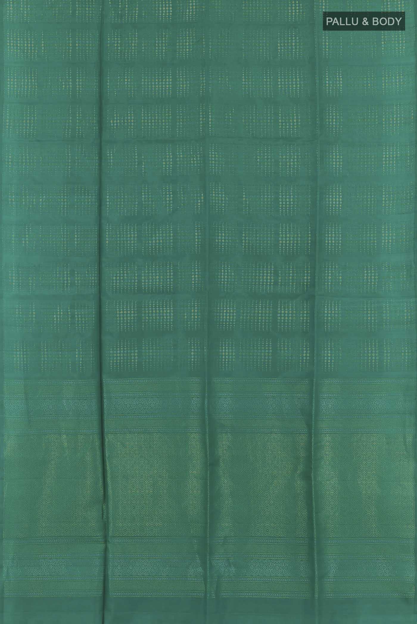 Sea Green Soft Silk Saree - Image 3