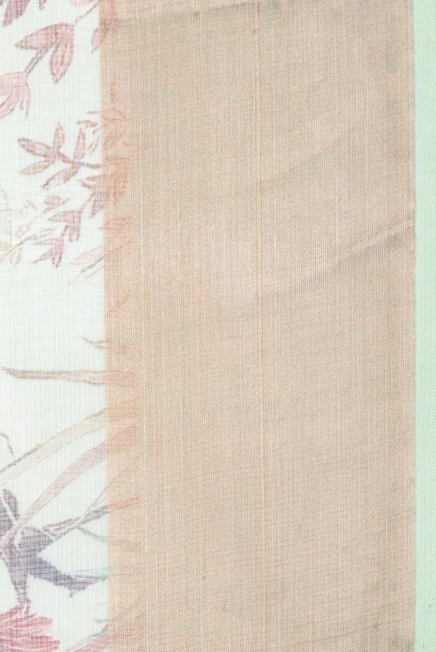 Sea Green Tussar Silk Saree - Image 3
