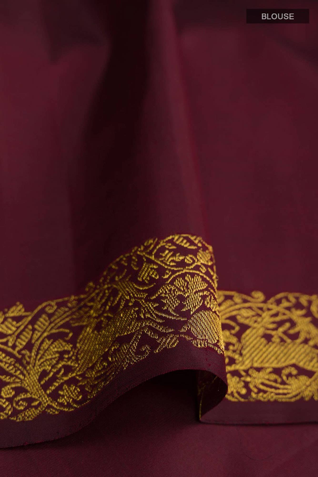 Shringar-Maroon Kanchipuram Silk Saree - Image 6