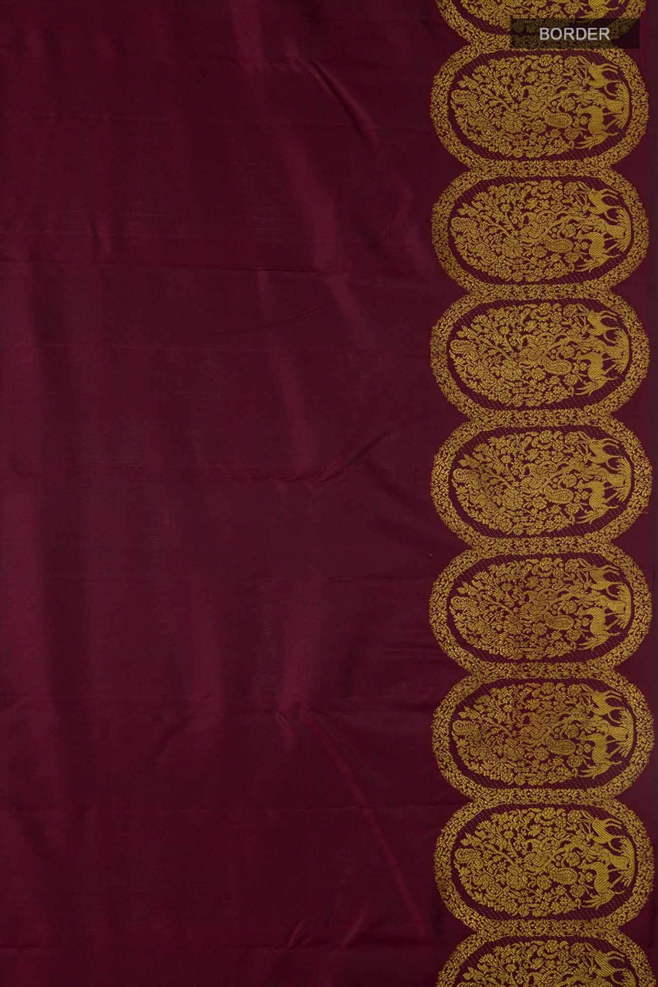 Shringar-Maroon Kanchipuram Silk Saree - Image 7